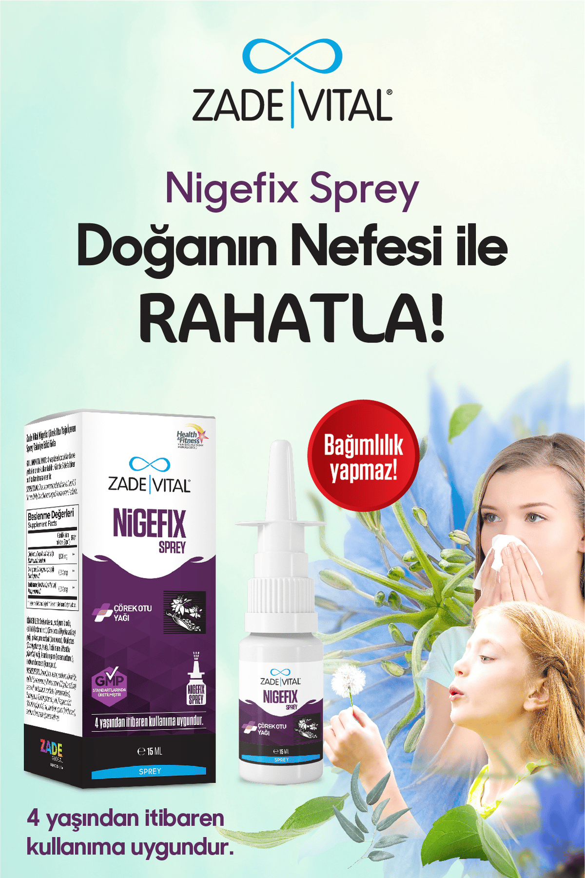 Nigefix Çörek Otu Yağı Içeren Sprey Takviye Edici Gıda 10 ml