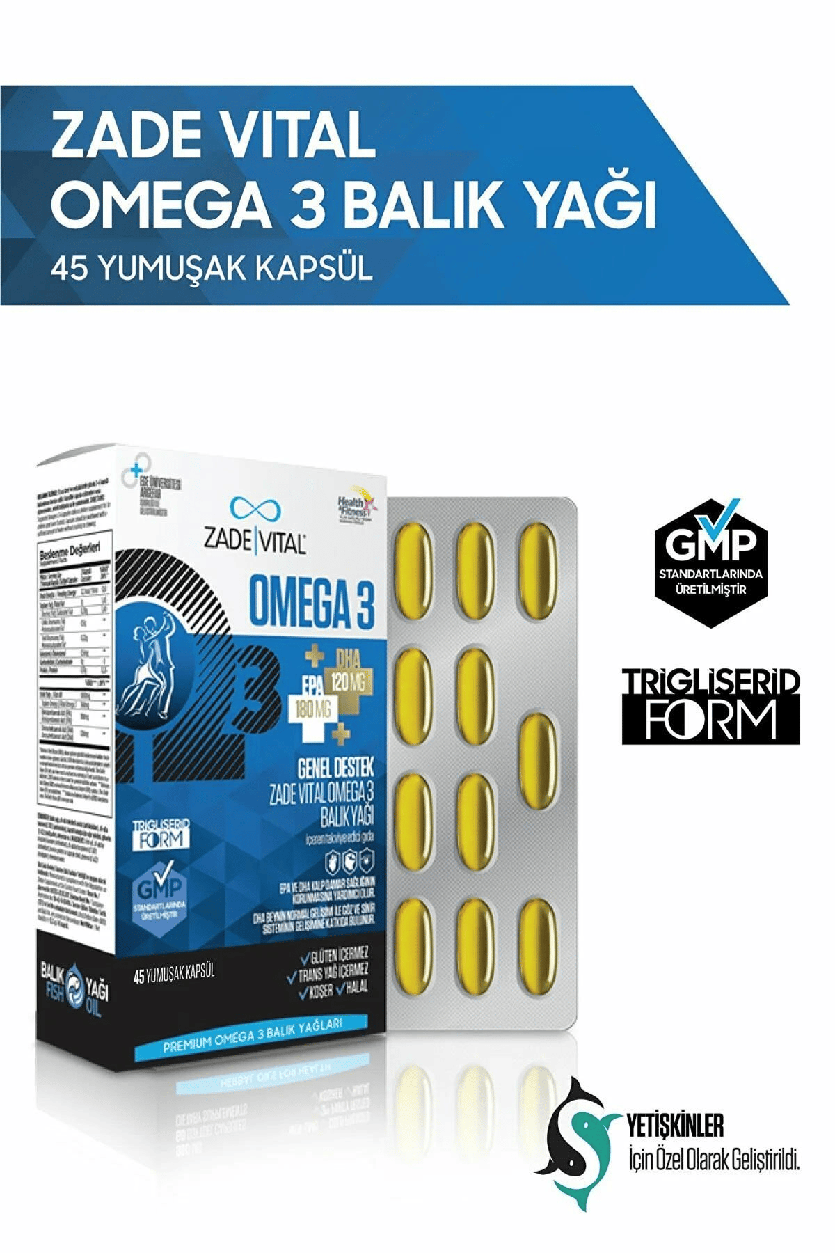 Premium Omega 3 Balık Yağı Genel Destek 45 Kapsül