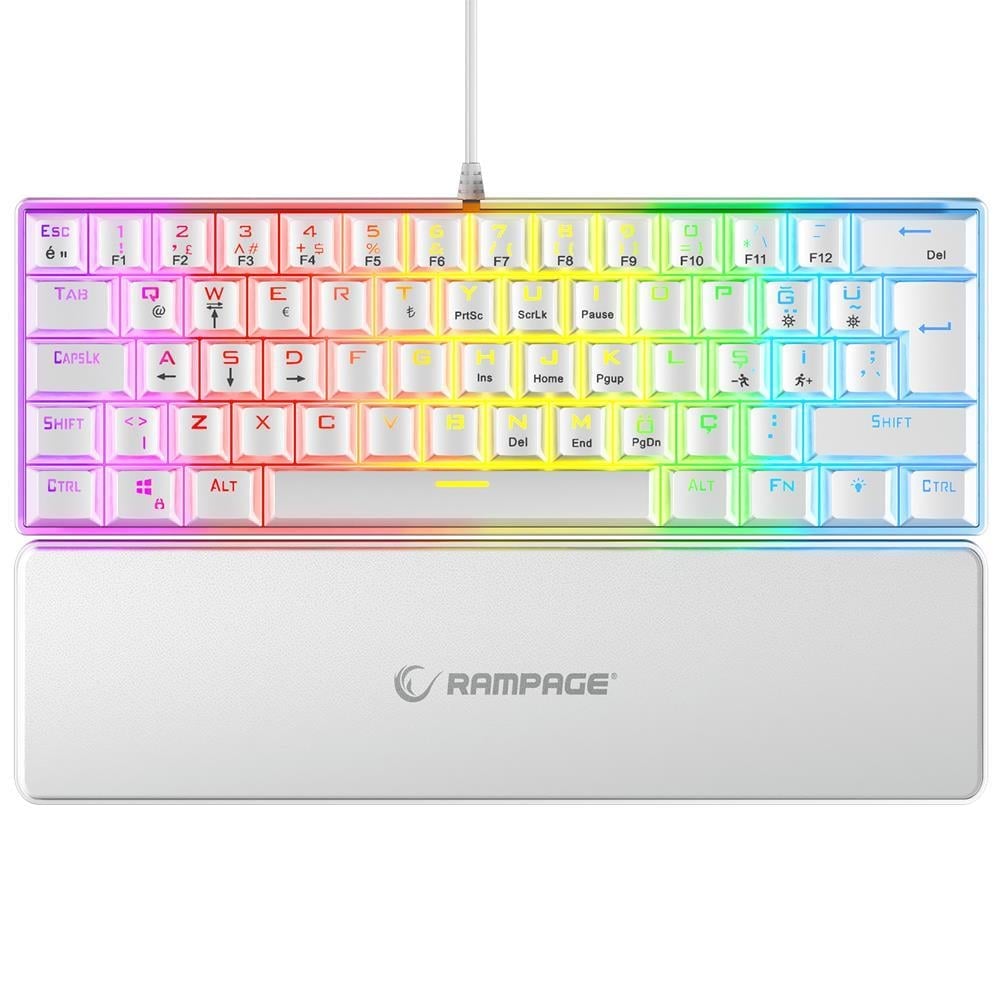 RAMPAGE ALLY K11 BEYAZ RGB RED SWITCH MEKANİK GAMING KLAVYE-BEYAZ