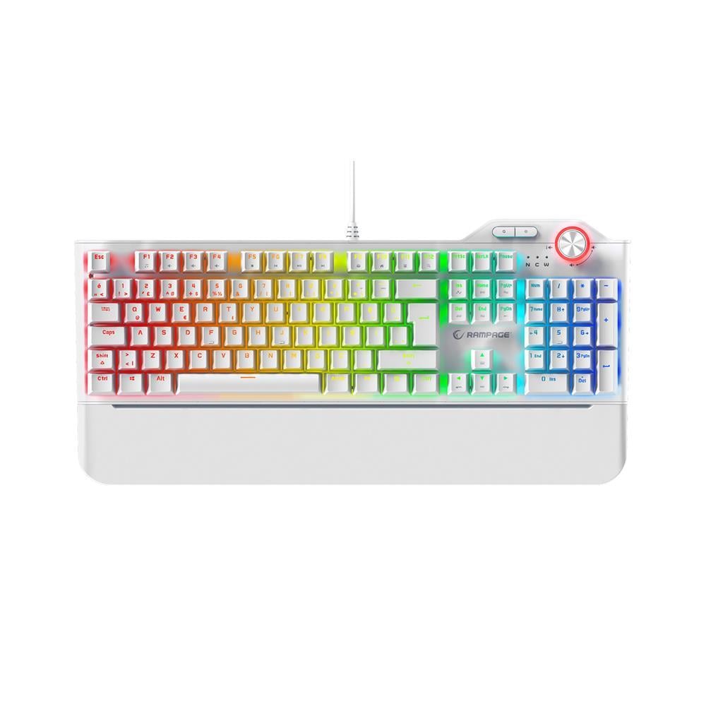 RAMPAGE HYDRA R6 FULL RGB PRO RED SWITCH GAMING KLAVYE - BEYAZ