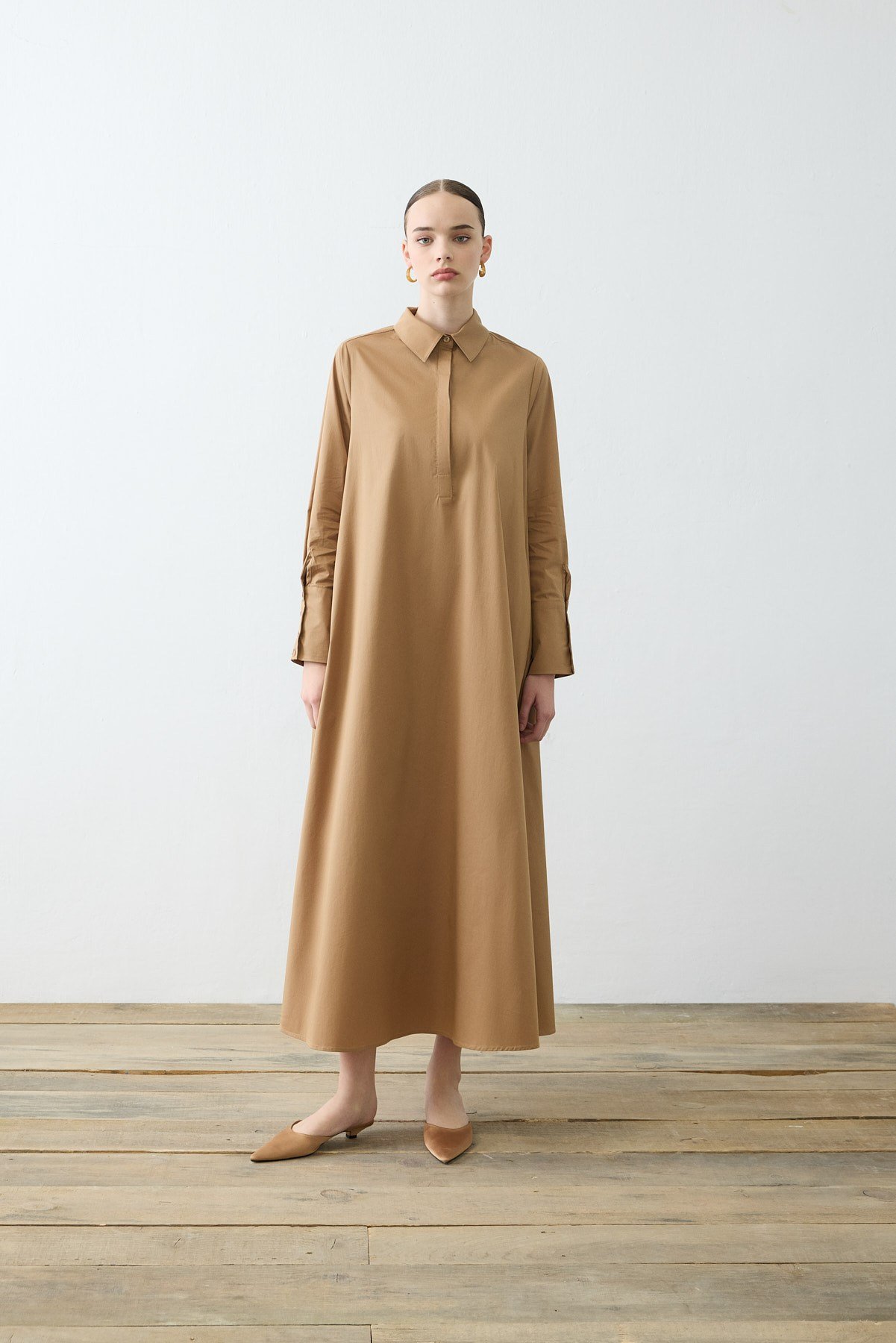 NOVA PAPER TOUCH POPLİN BOL KESİM ELBİSE