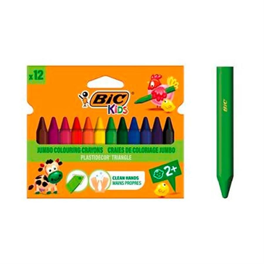 Bic Elleri Kirletmeyen Üçgen Pastel 12 Renk Kutu