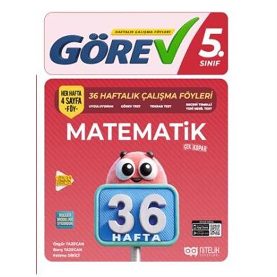 Nitelik Yayınları 5. Sınıf Görev Matematik 36 Hafta Çalışma Föyleri