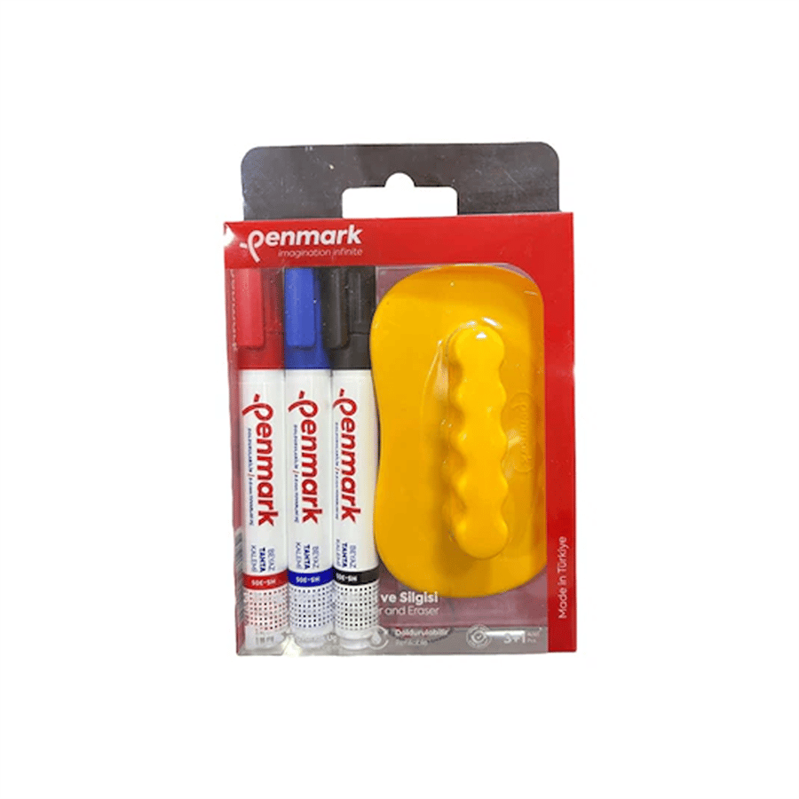 Penmark Beyaz Tahta Kalemi 3'LÜ SET + SİLGİ