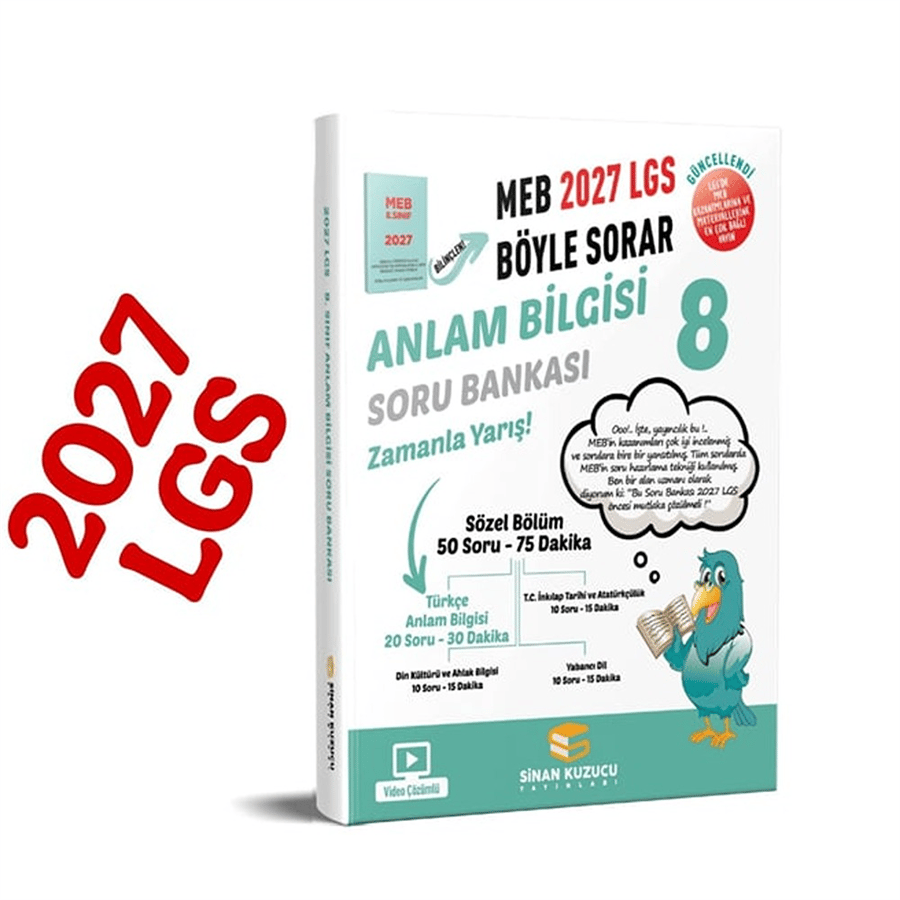 Sinan Kuzucu Yayınları 2027 8. Sınıf LGS Anlam Bilgisi MEB Böyle Sorar Soru Bankası