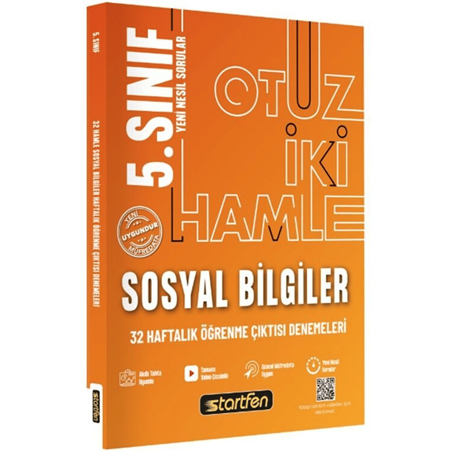 Startfen Yayınları 5. Sınıf Sosyal Bilgiler 32 Hamle Kazanım Denemeleri (2026-2027 Güncel Baskı)
