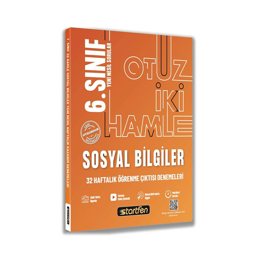 Startfen Yayınları 6. Sınıf Sosyal Bilgiler 32 Hamle Kazanım Denemeleri (2026-2027 Güncel Baskı)