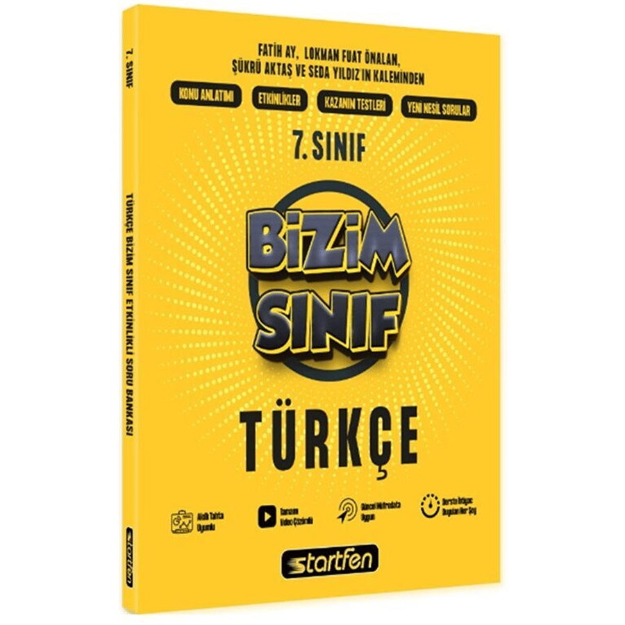 Startfen Yayınları 7. Sınıf Türkçe Bizim Sınıf Etkinlikli Soru Bankası (2026-2027 Güncel Baskı)