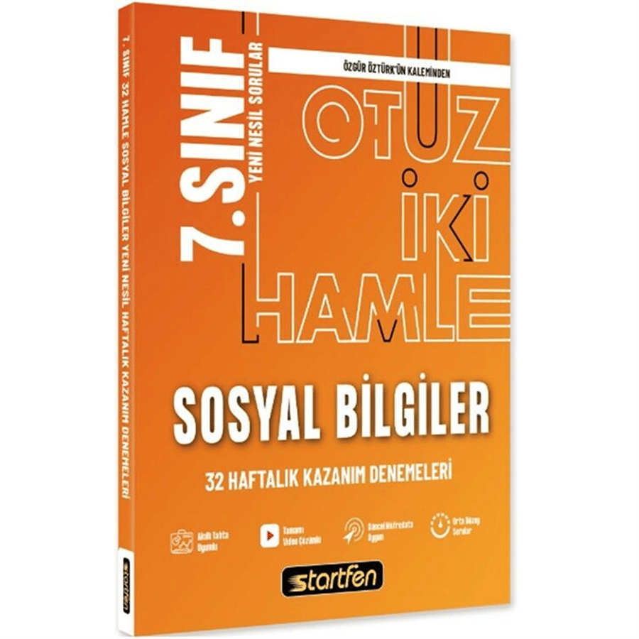Startfen Yayınları 7. Sınıf Sosyal Bilgiler 32 Hamle Kazanım Denemeleri (2026-2027 Güncel Baskı)