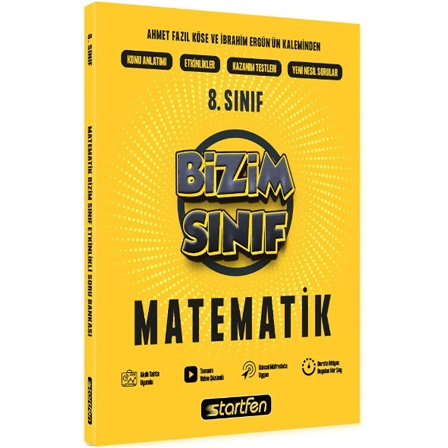 Startfen Yayınları 8. Sınıf Matematik Bizim Sınıf Etkinlikli Soru Bankası (2026-2027 Güncel Baskı)