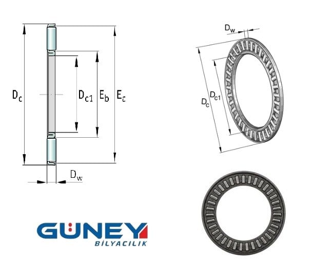 17X30X2 EKSENEL İĞNELİ KAFES RULMAN