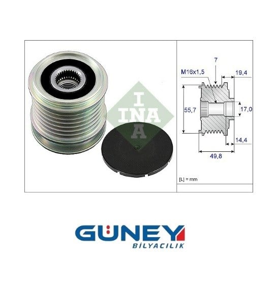 GATES OAP7058  535016510 ALTERNATOR KANALLI RULMAN