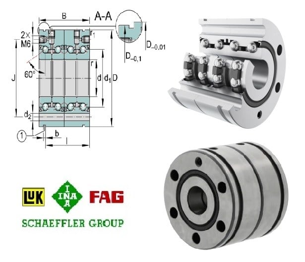 ZKLF2575 2RS 25X75X28 İki Yönden Etkili, Eksenel Egik Bilyali