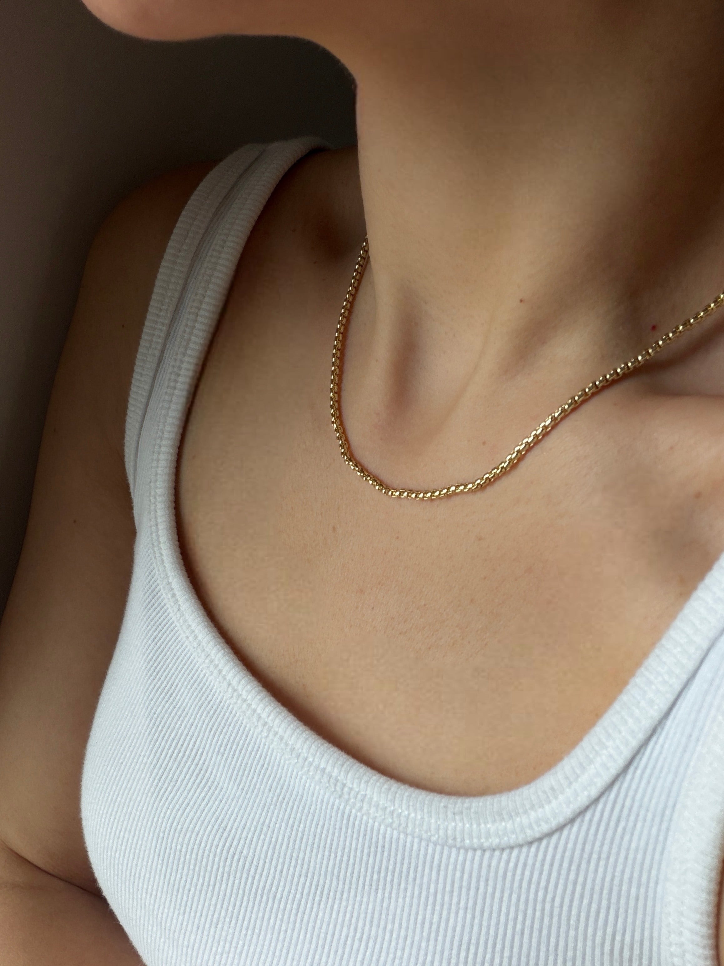 14K gold renk altın kaplama çelik kalın kombin zinciri kolye