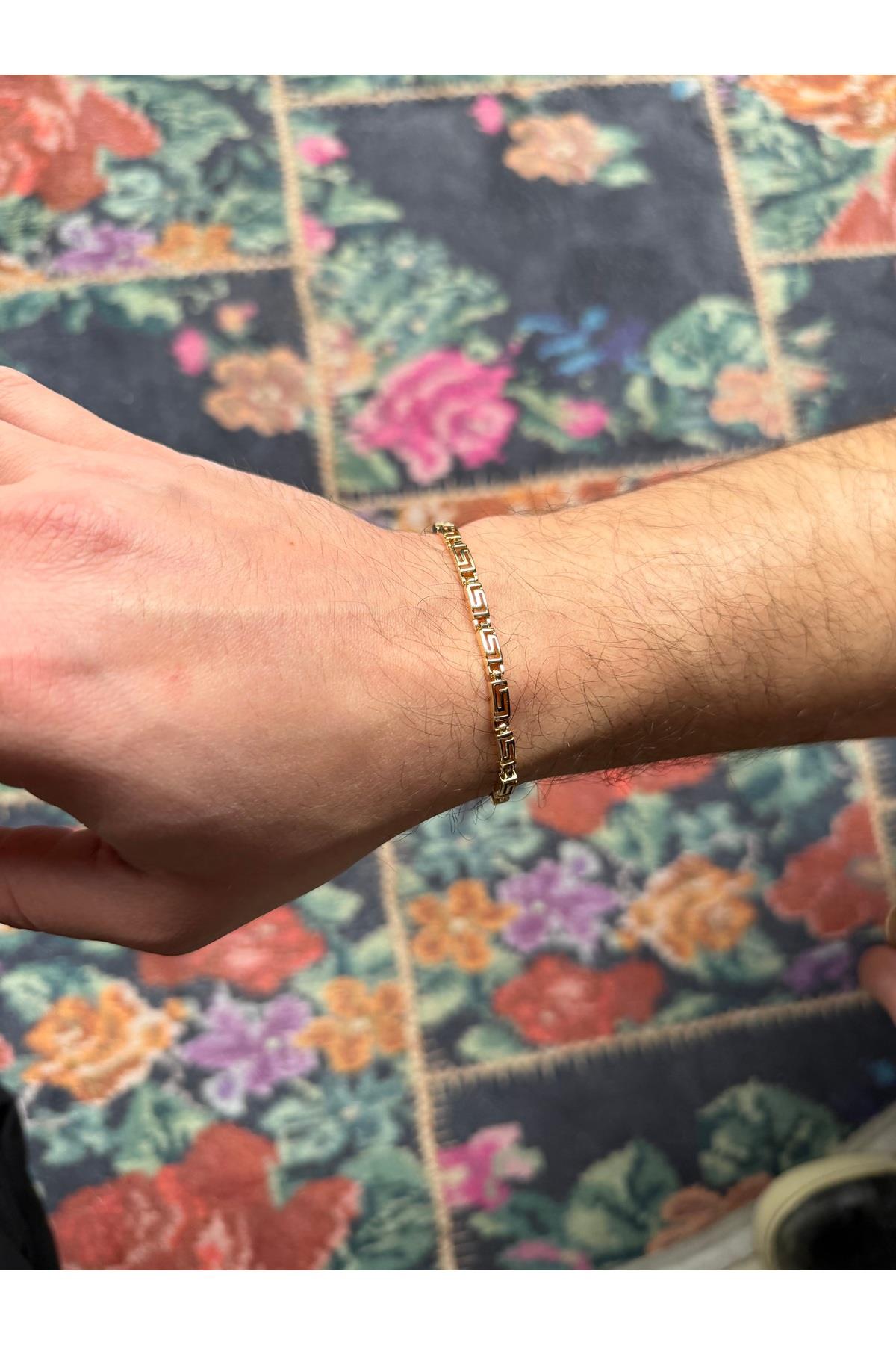 14K gold renk,0813 model erkek bileklik 🫠
