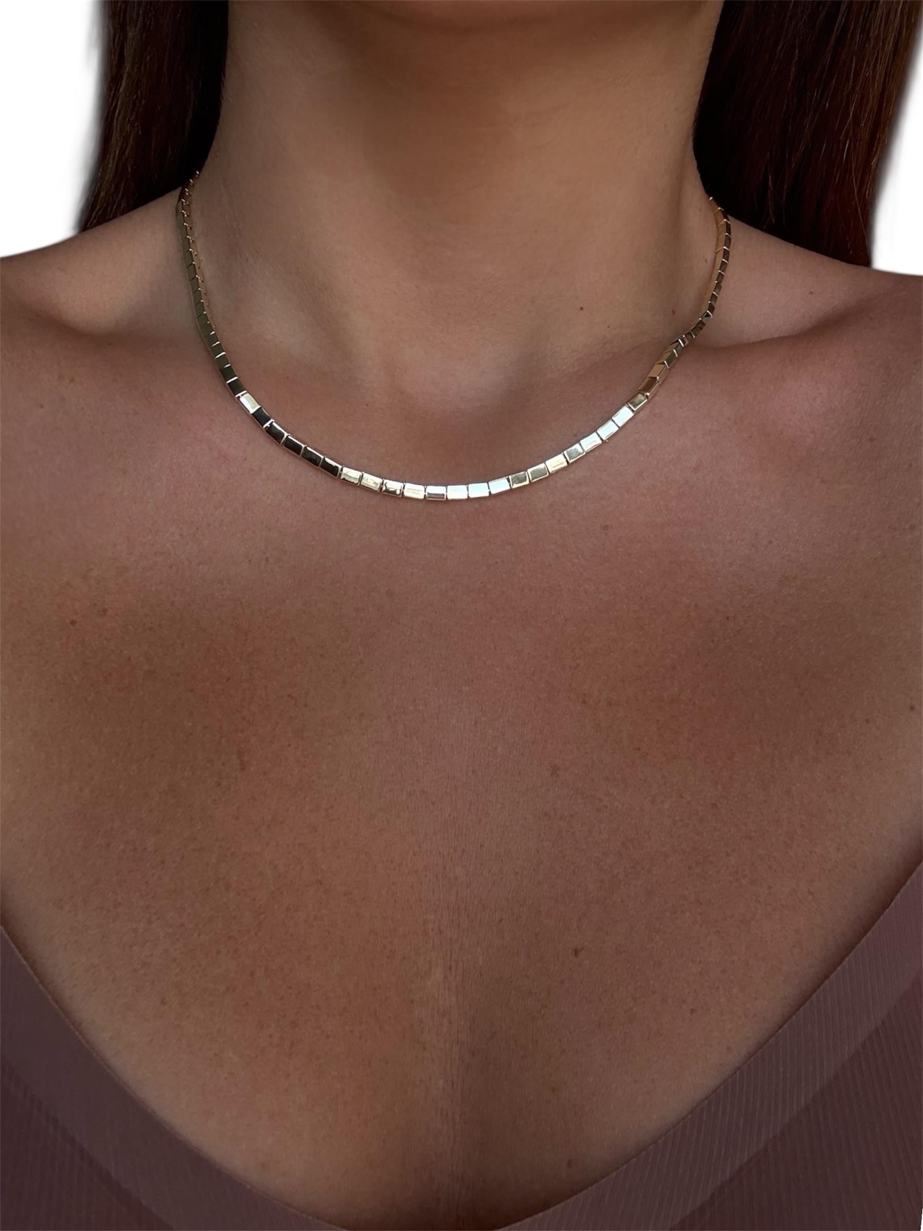 14K gold renk,plaka model,günlük şık kolye