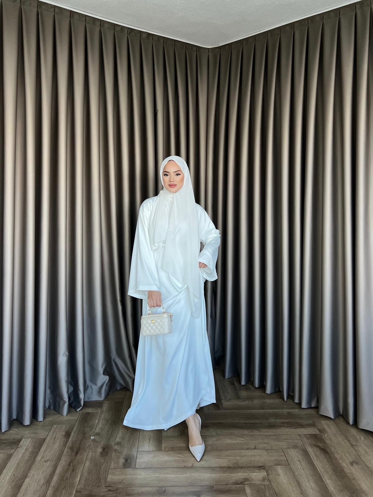 Arabic Belden Bağlamalı Elbise - Beyaz