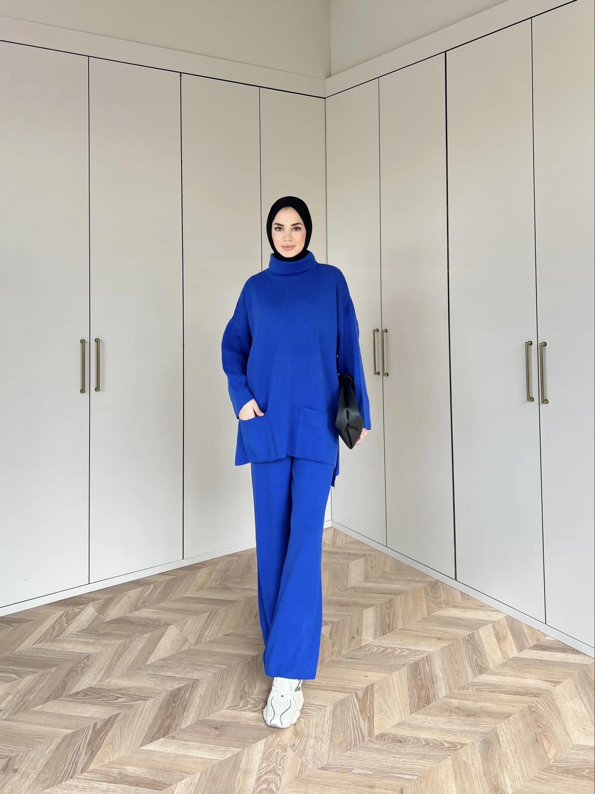 Cep Detaylı Triko Takım - Saks · 6