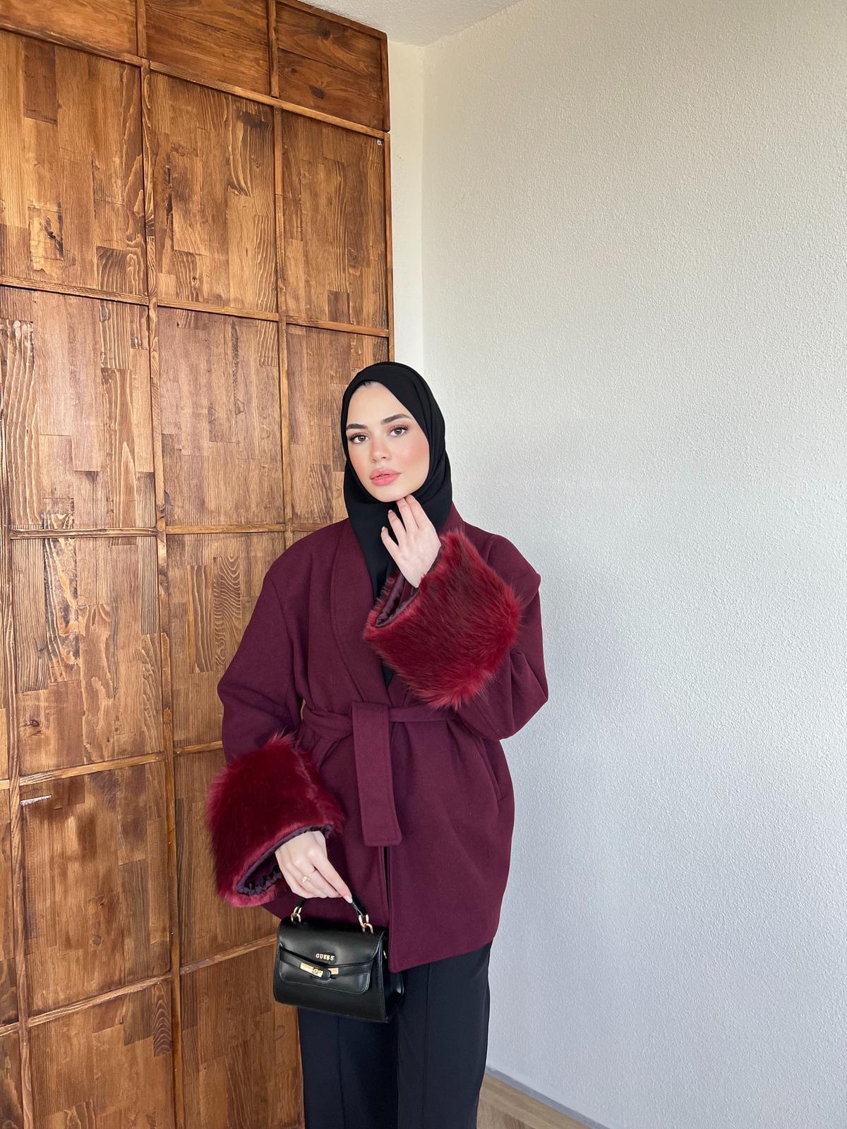 Elvan Keçe Kaban Bordo