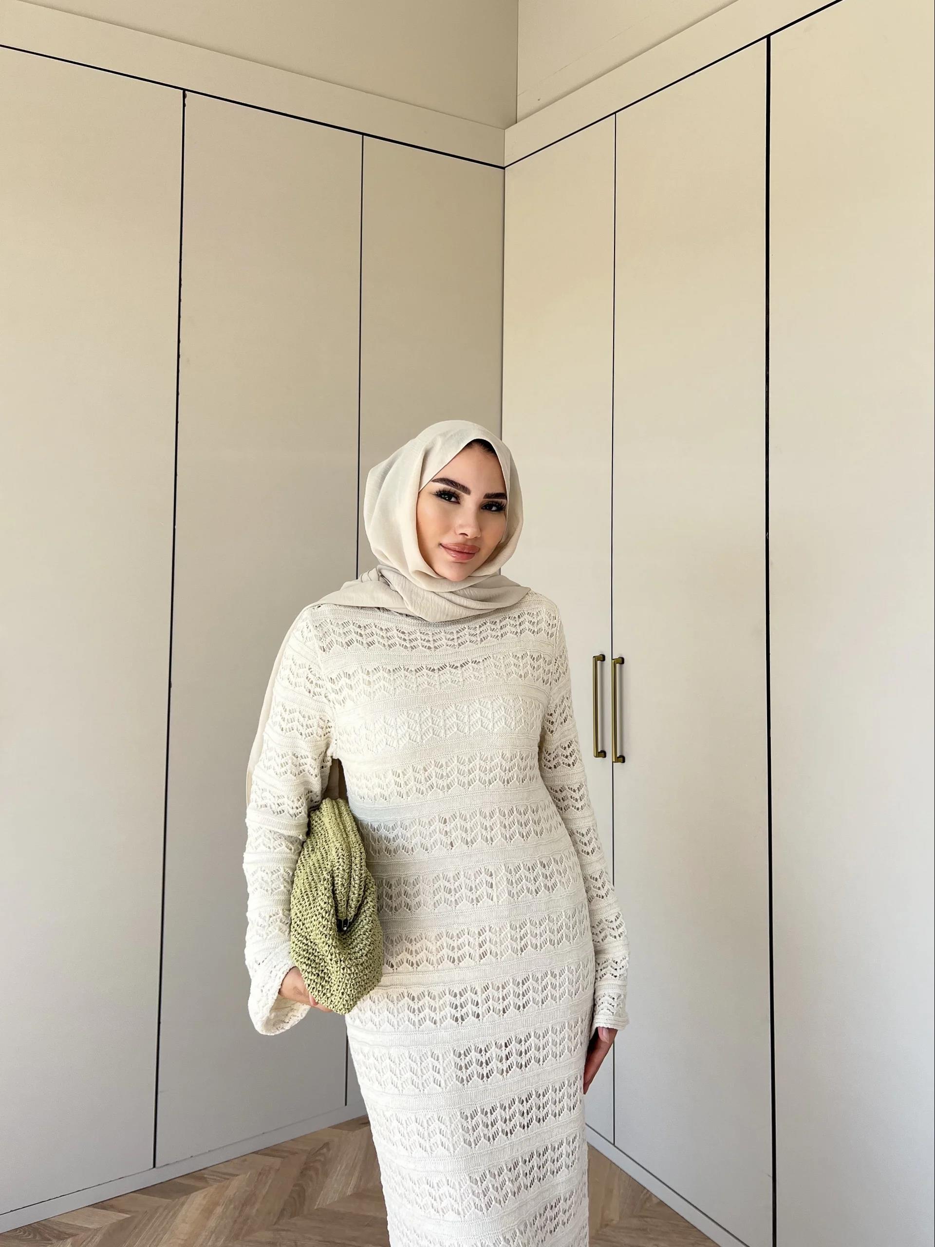 Essa Triko Elbise -Krem