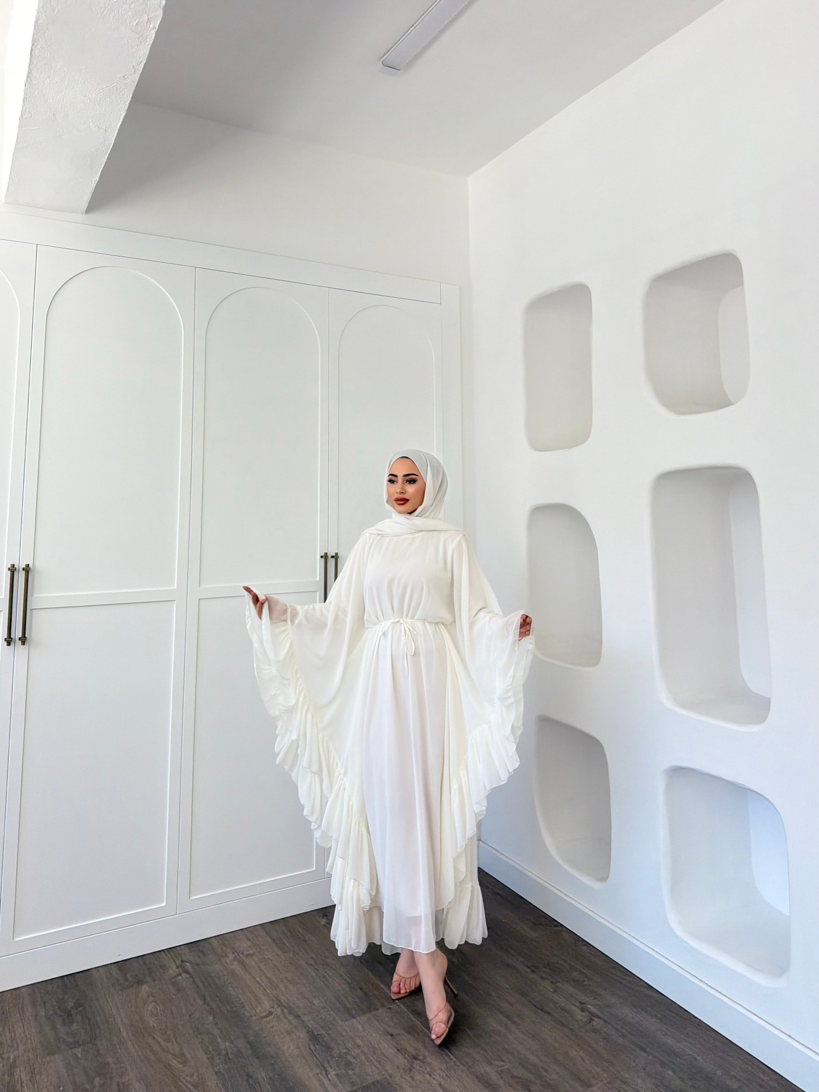 Eyşa Kimona Elbise - Beyaz