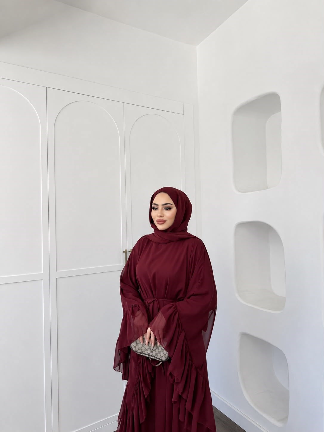 Eyşa Kimona Elbise - Bordo
