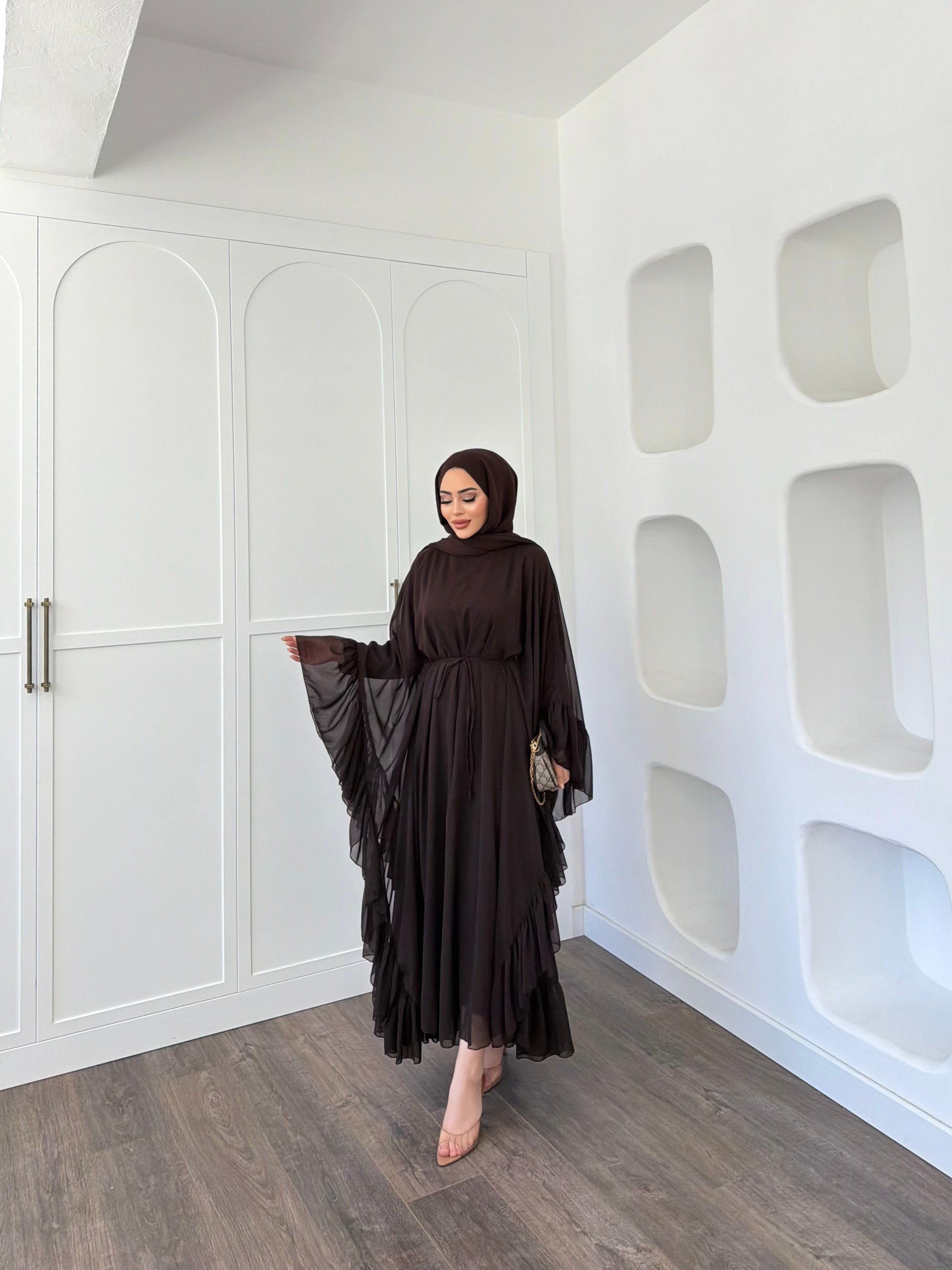 Eyşa Kimona Elbise - Kahve