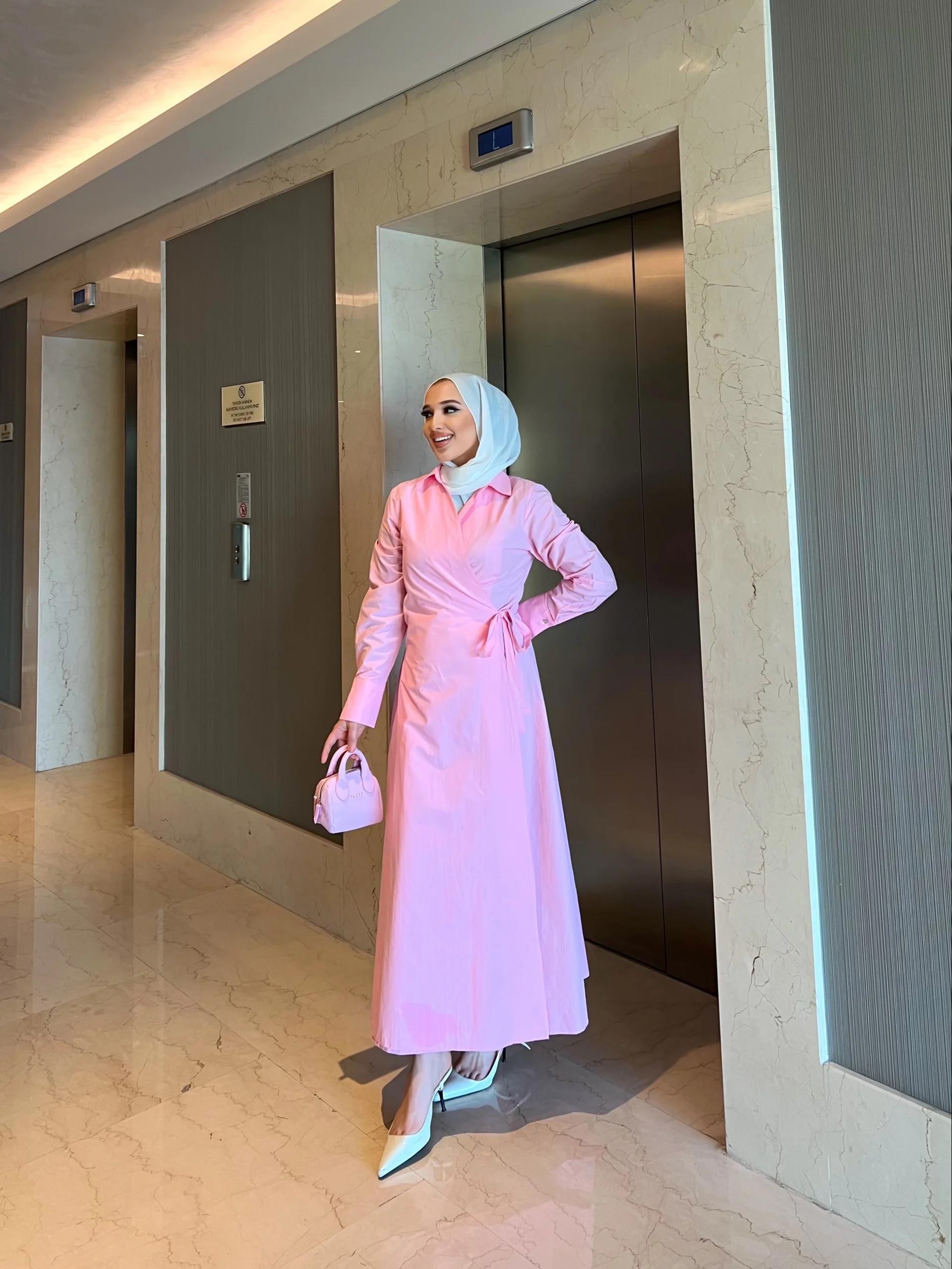 Havas Çapraz Elbise  - Pembe