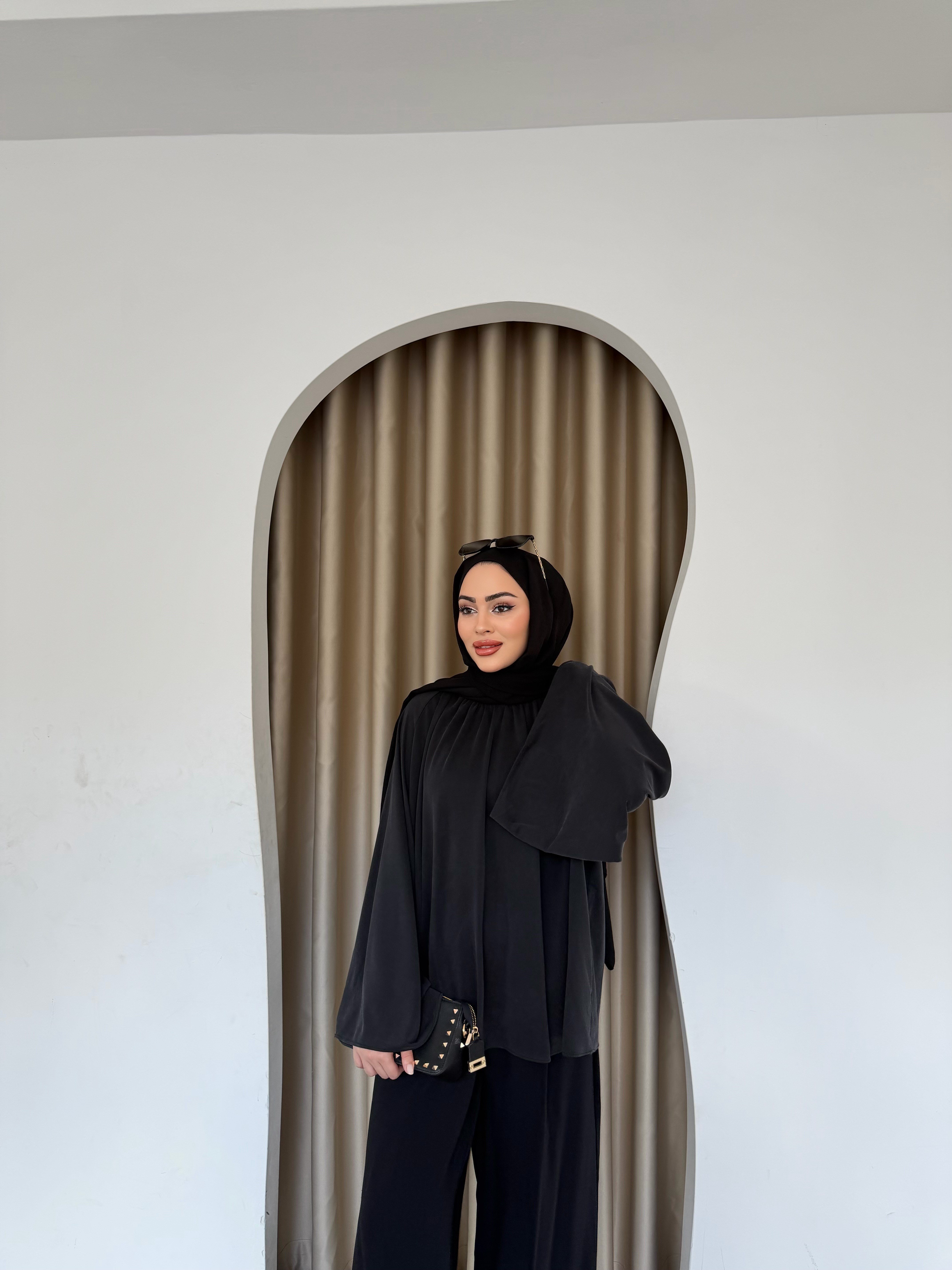 Hima İspanyol Kol Oysh Tunik -Siyah