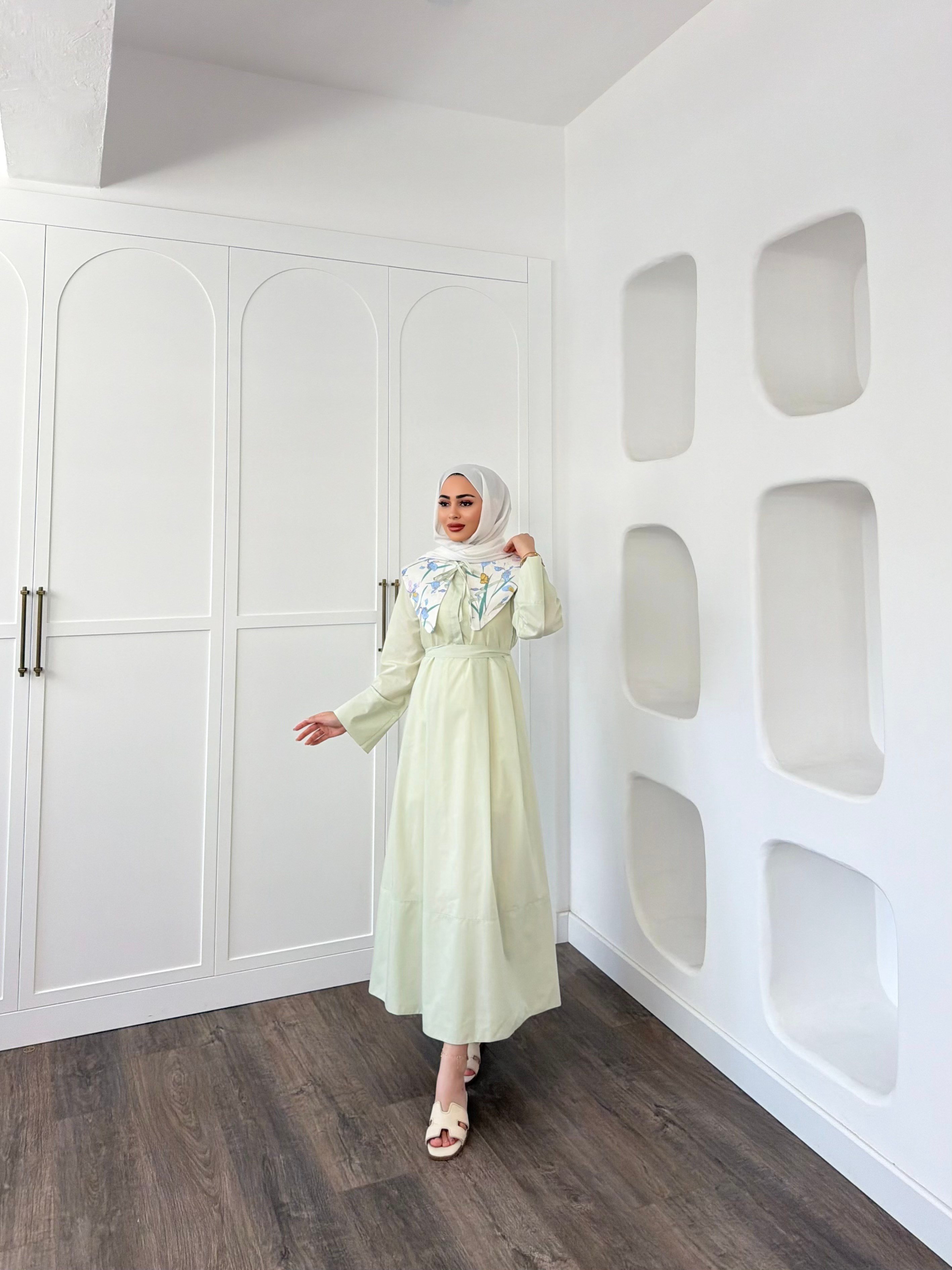 Hwm Bebe Yaka Elbise - Yeşil