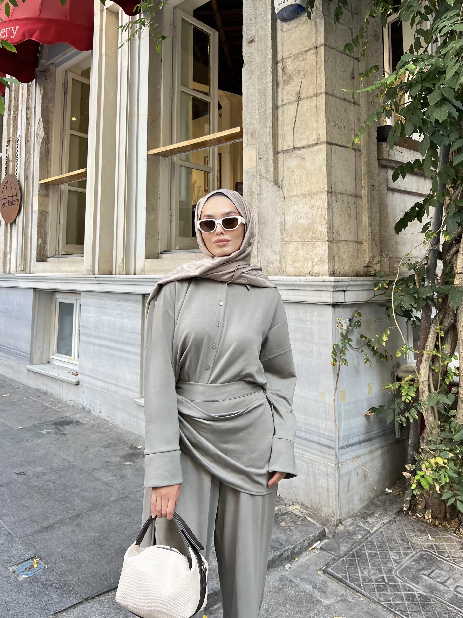 Lale Belden Geçirmeli Oysha Takım - Yeşil