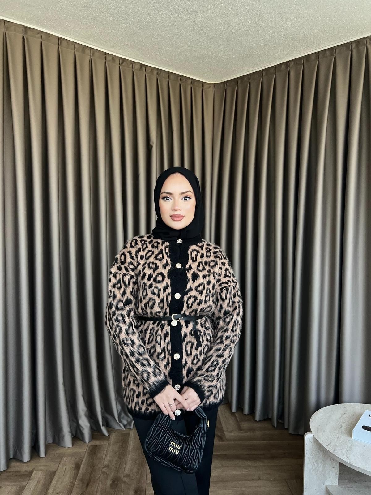 Leopar Hırka - Siyah