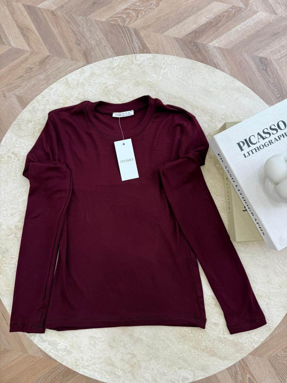 Muadil Düz Uzun Parmak Geçirmeli İçlik - Bordo