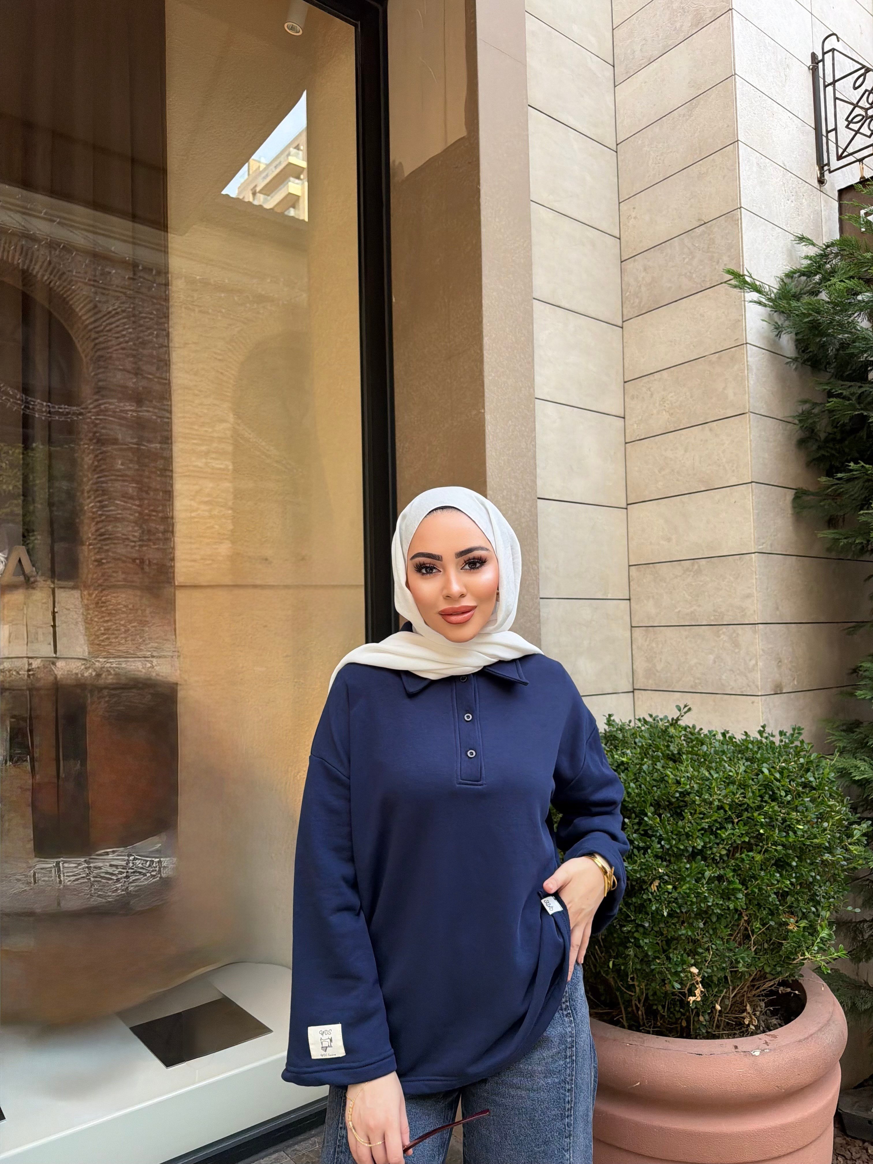 Niva Ön Düğmeli Tunik - Lacivert