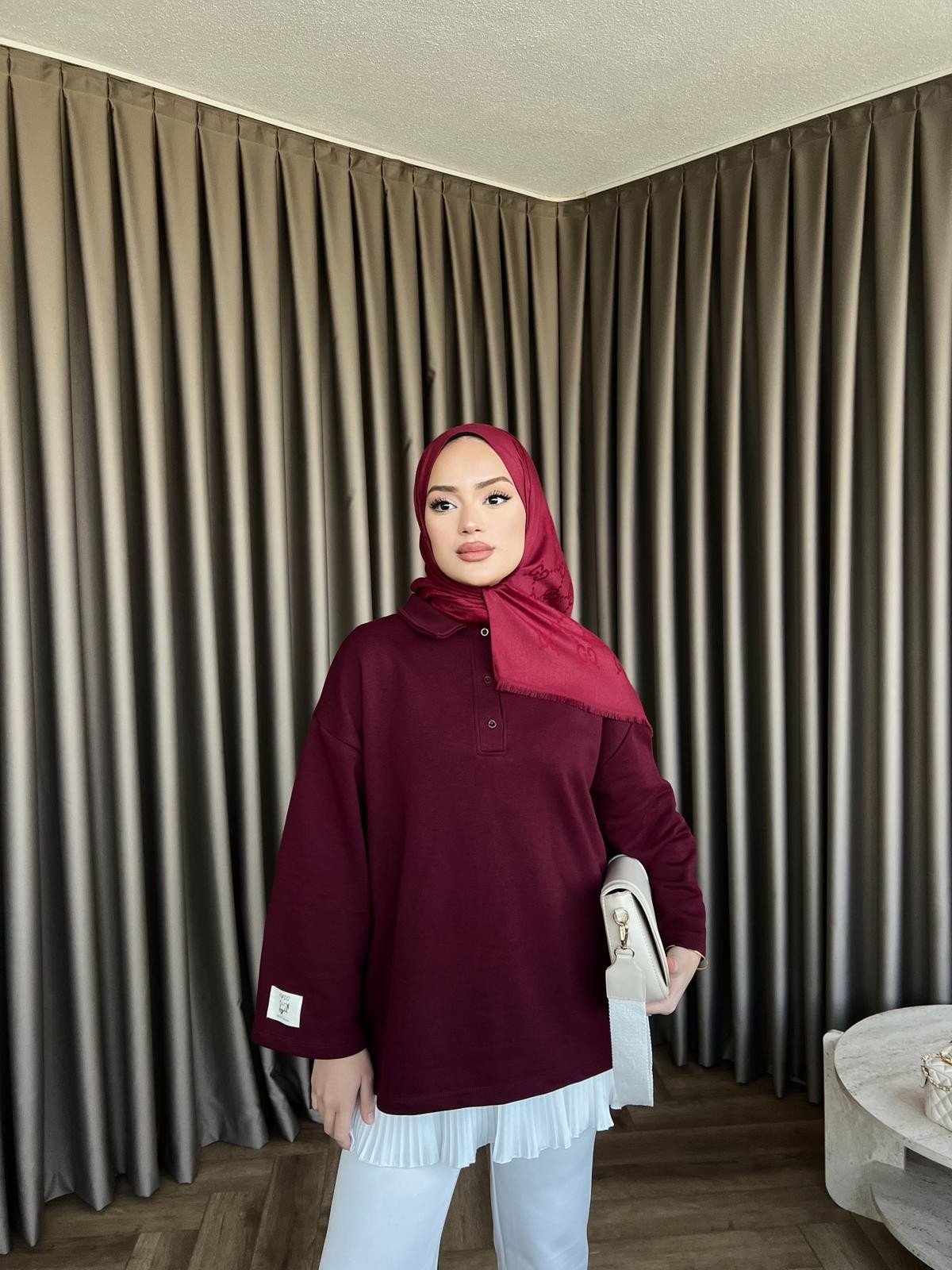 Polo Yaka Sweat - Bordo