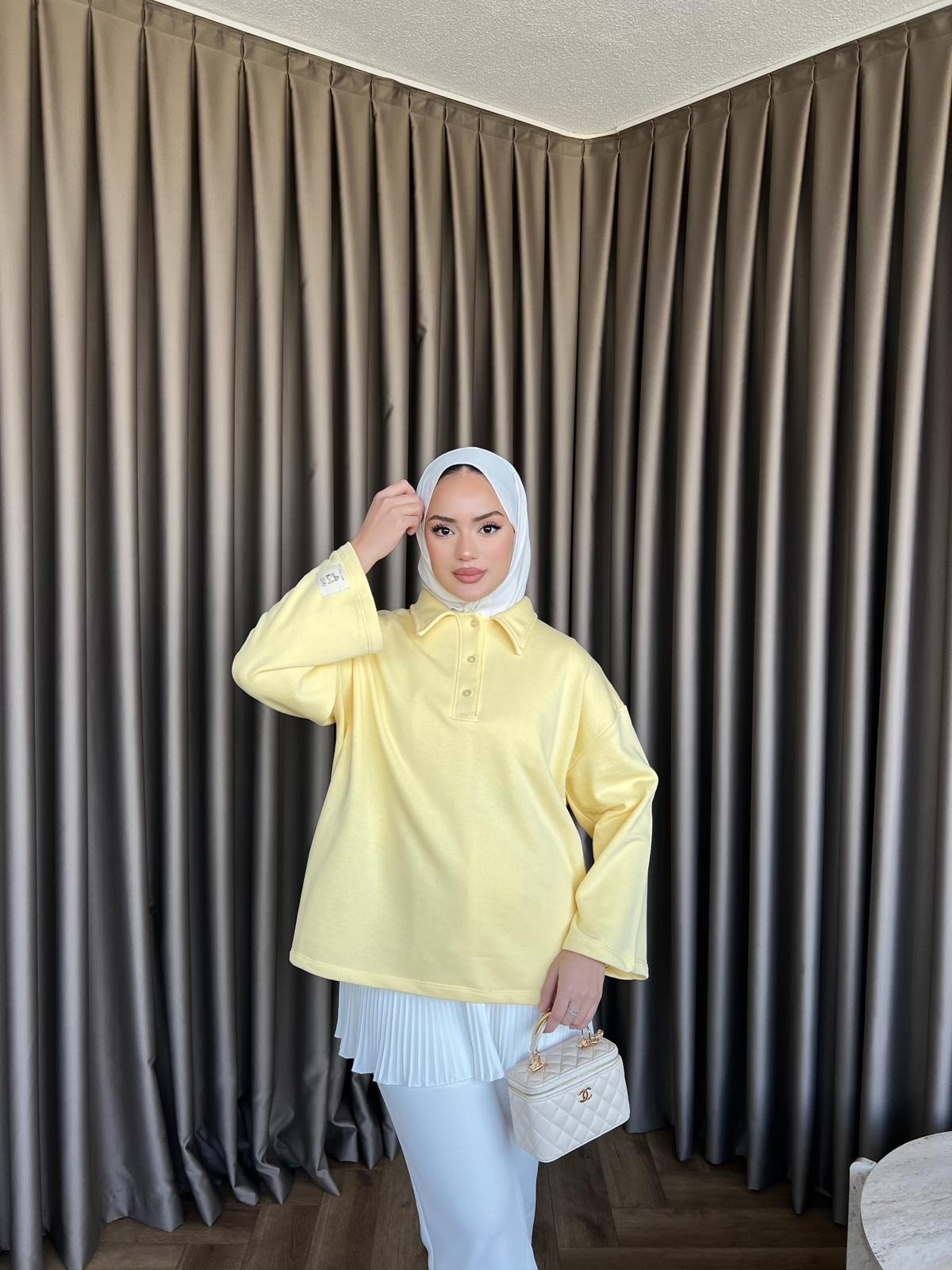 Polo Yaka Sweat - Sarı