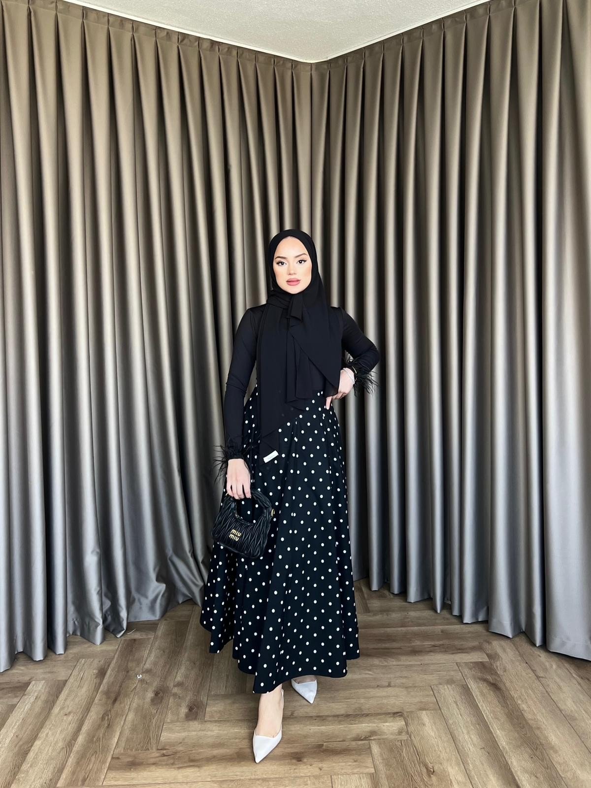 Puantiye Etek - Siyah