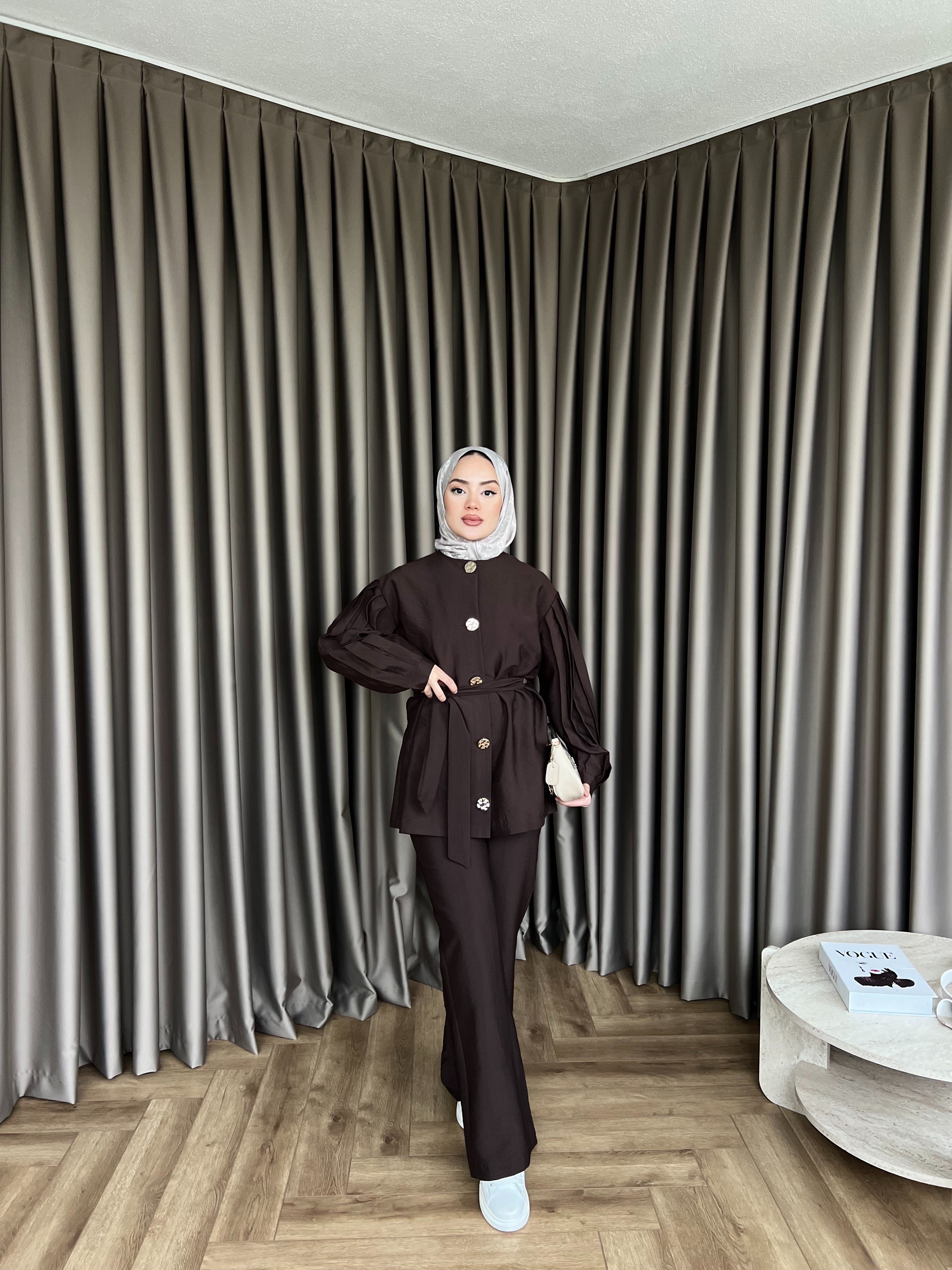 Rakkas Düğmeli Takım - Kahve