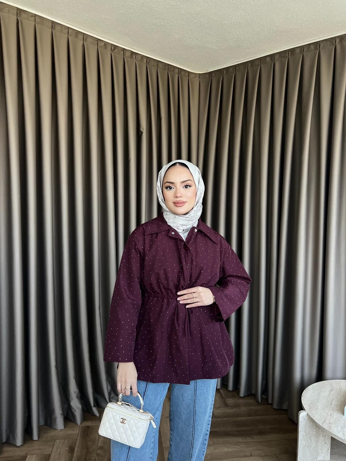 Taşlı Trenç - Mürdüm