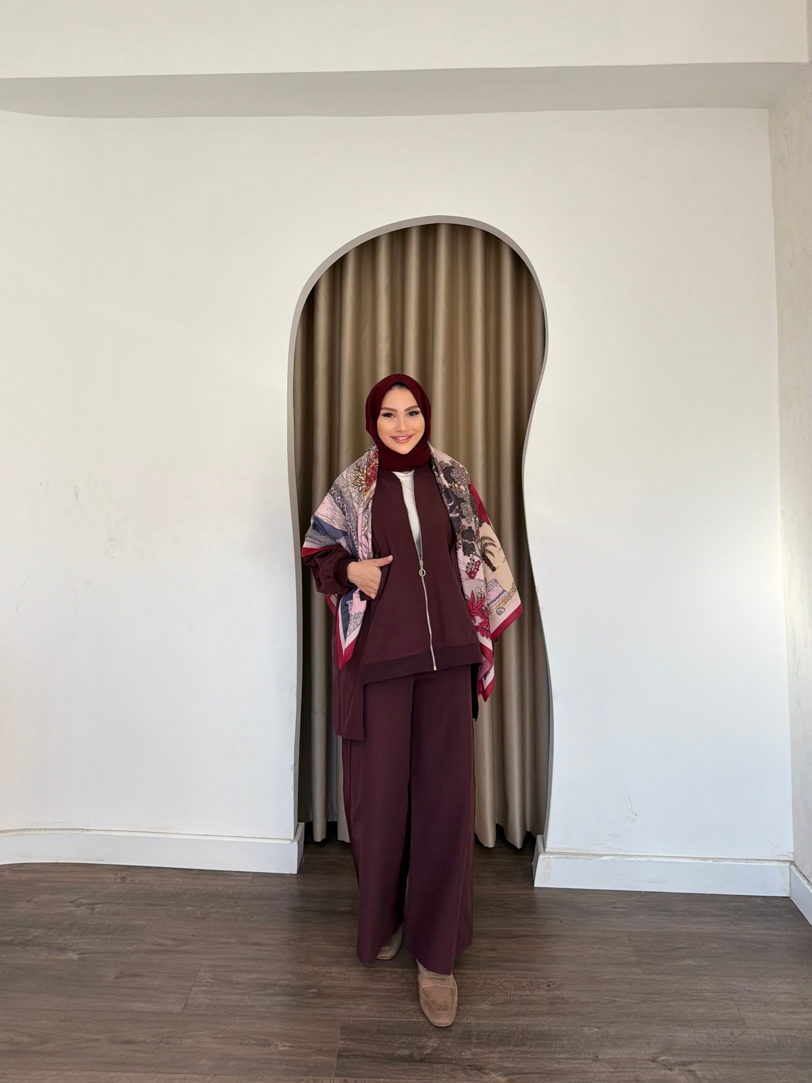 Yasmin Ceket Takım - Bordo