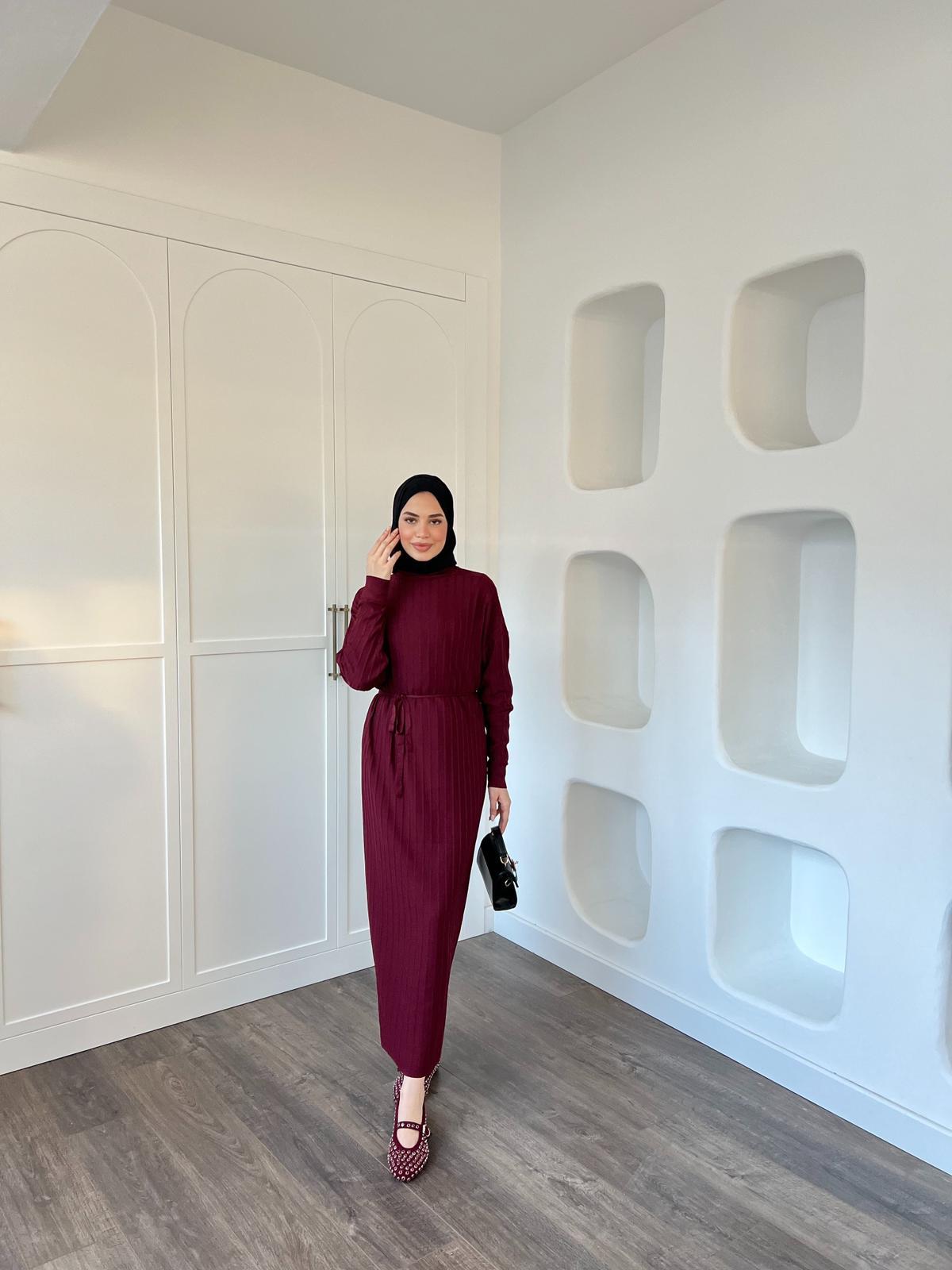 Yüsra Elbise Bordo