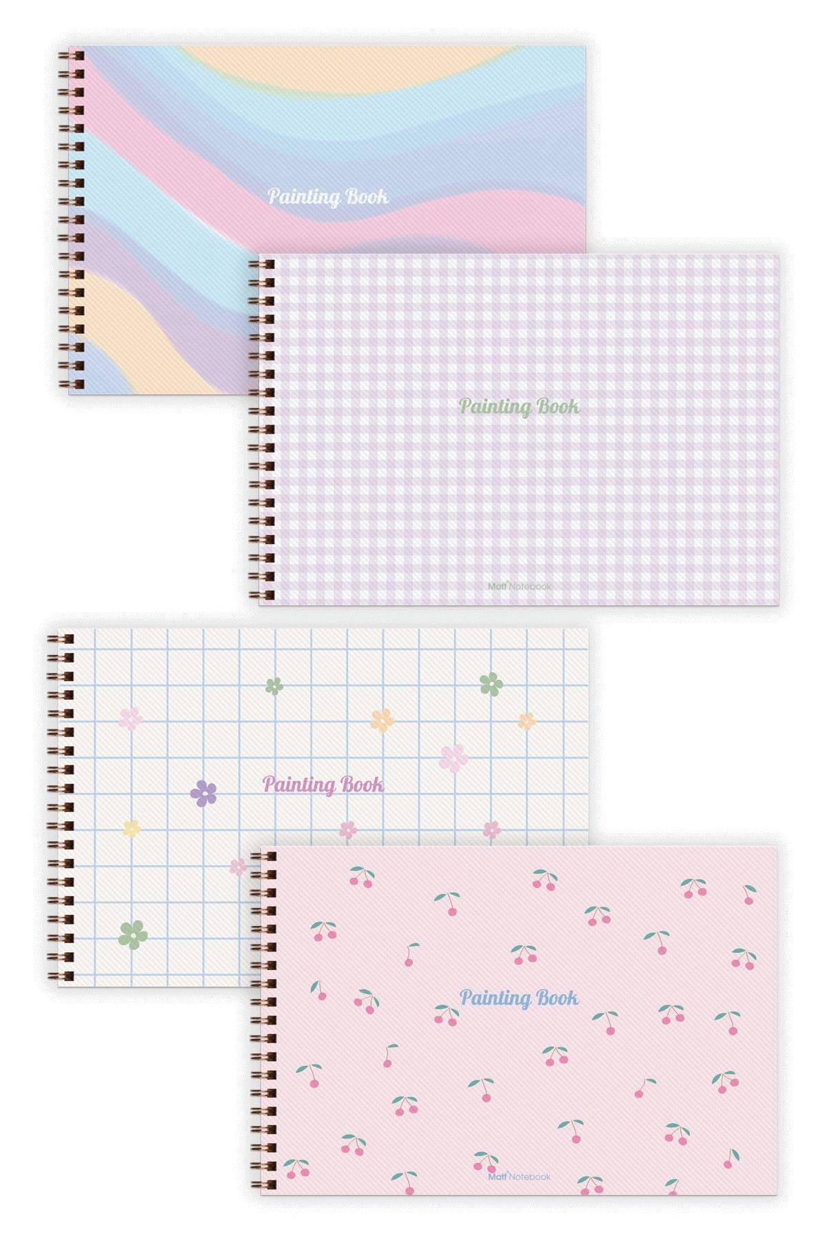 Matt Notebook 17x25 4'lü Resim Defteri Seti 20 Yaprak 150 Gram Küçük Boy