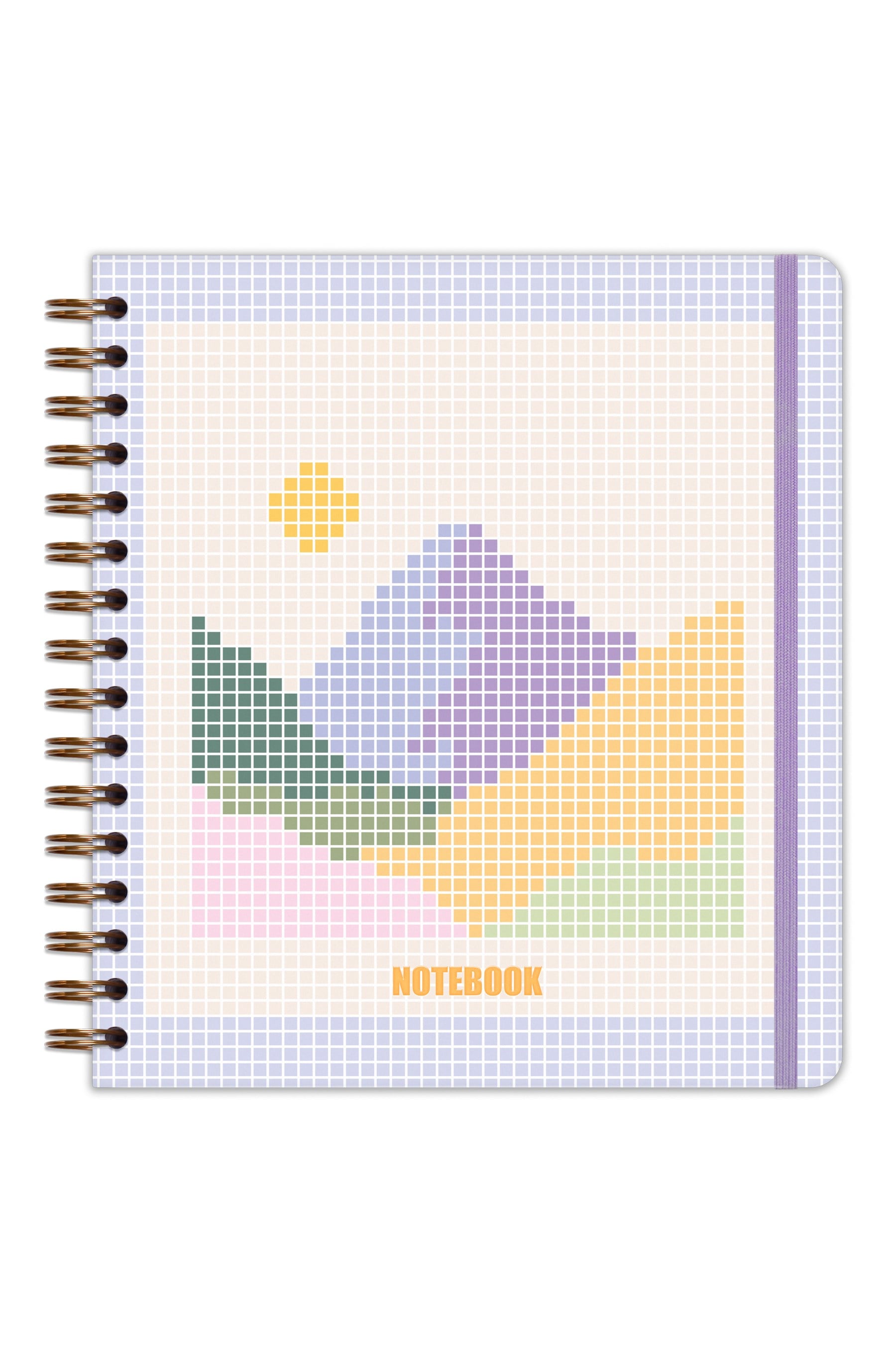 Matt Notebook 19x21 cm Kare Lastikli Spiralli Sert Kapak Not Defteri Kareli
