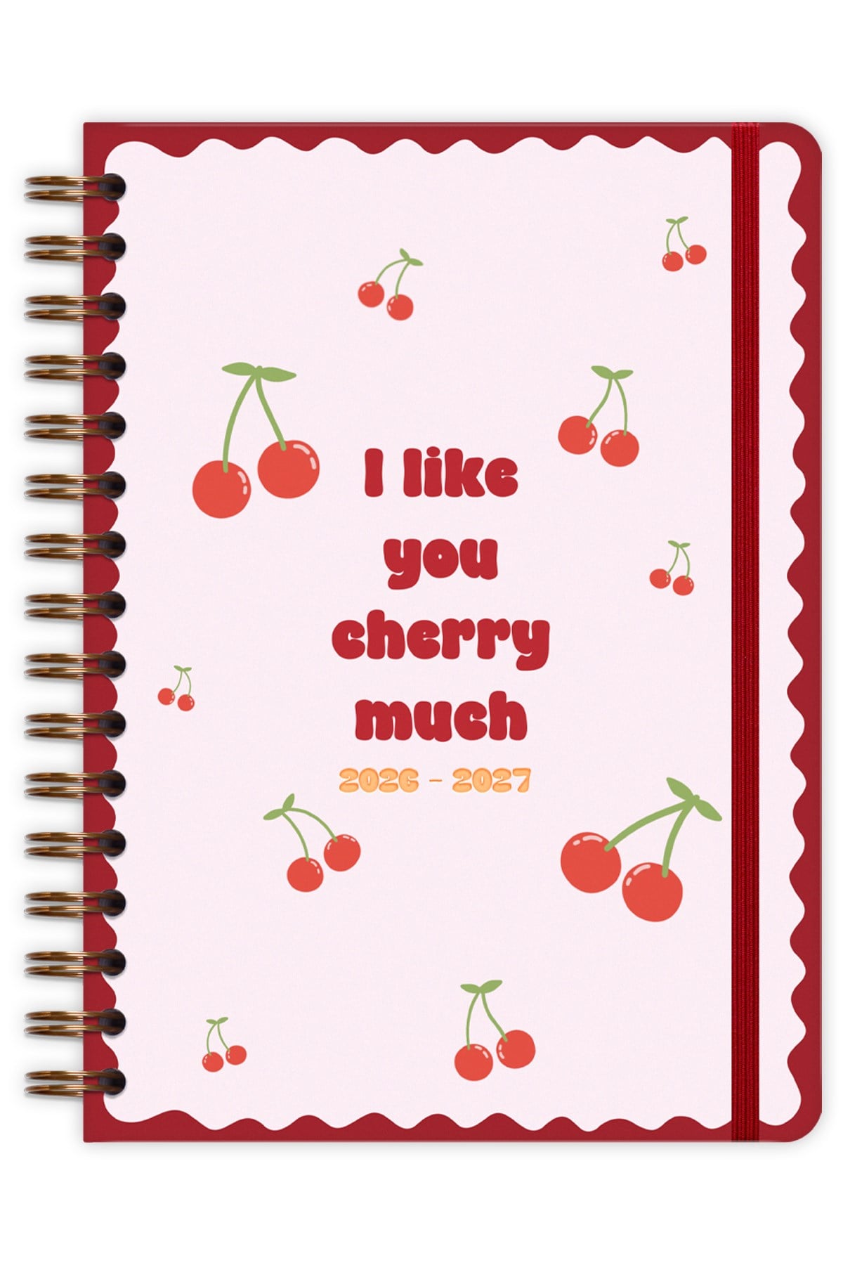 Matt Notebook 2026-2027 A5 Akademik Ajanda Spiralli 15x21 cm - 17 Aylık Kiraz