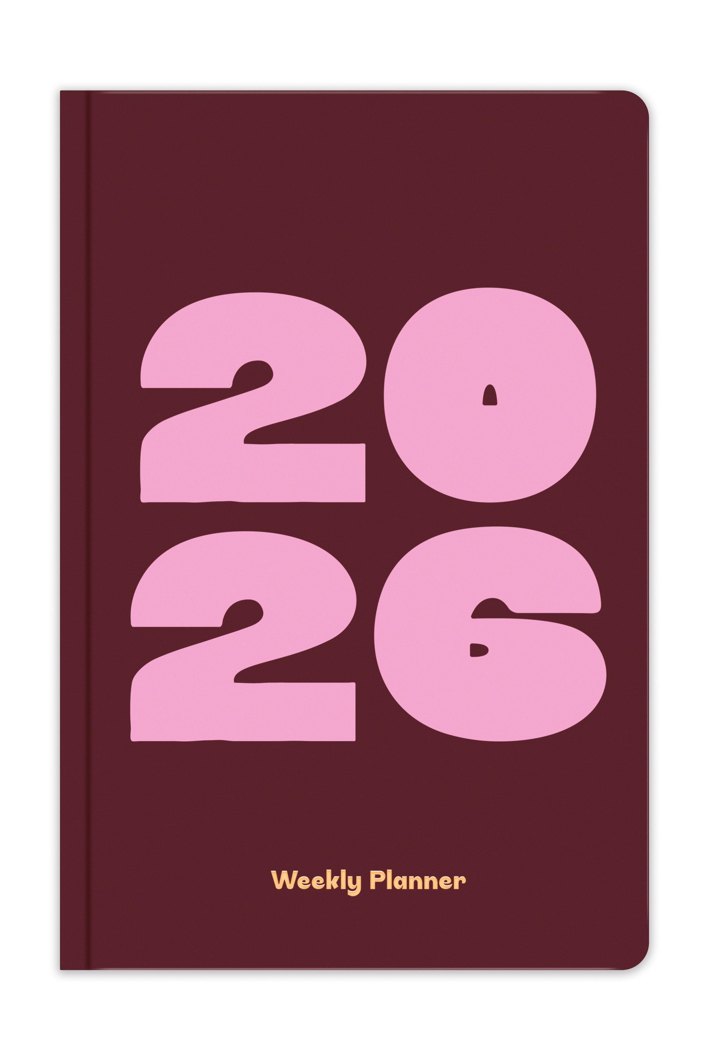 Matt Notebook 2026 Yılı B5 Haftalık Ajanda 17x24 cm - 12 Aylık Bordo