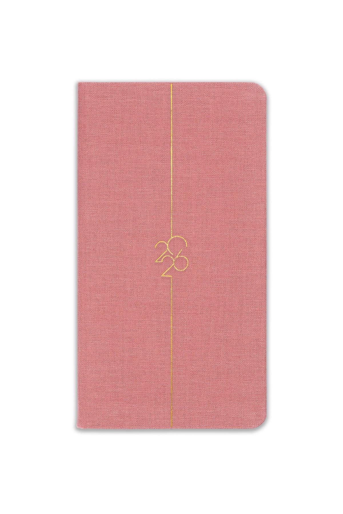 Matt Notebook 2026 Yılı Haftalık Keten Cep Ajandası 12 Aylık Pembe