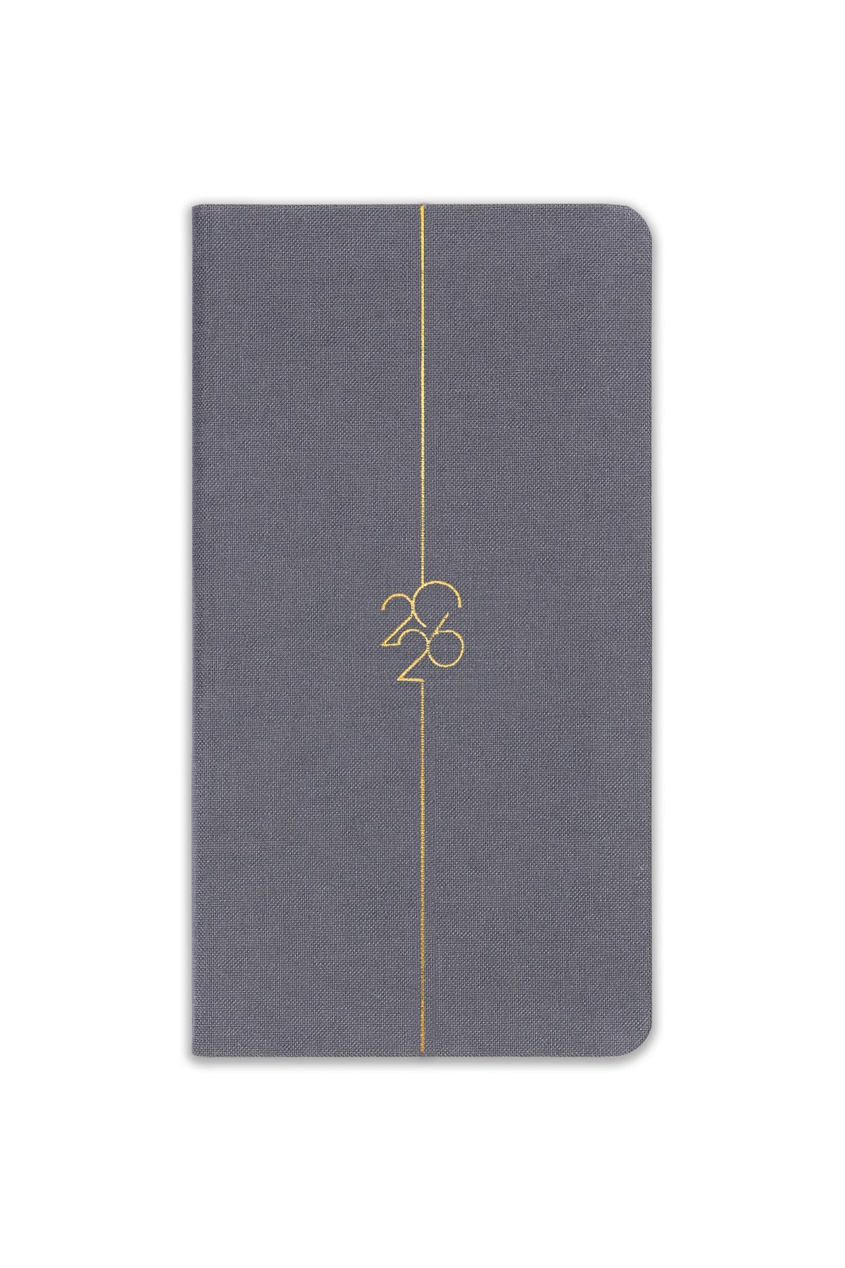 Matt Notebook 2026 Yılı Haftalık Keten Cep Ajandası 12 Aylık Füme