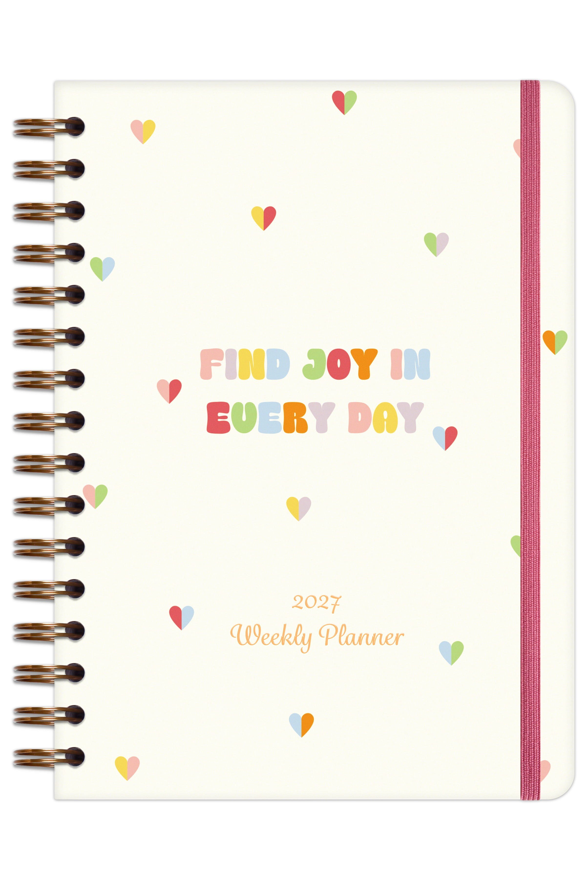 Matt Notebook 2027 Yılı A5 Ajanda Spiralli 15x21 cm - 12 Aylık Kalpler