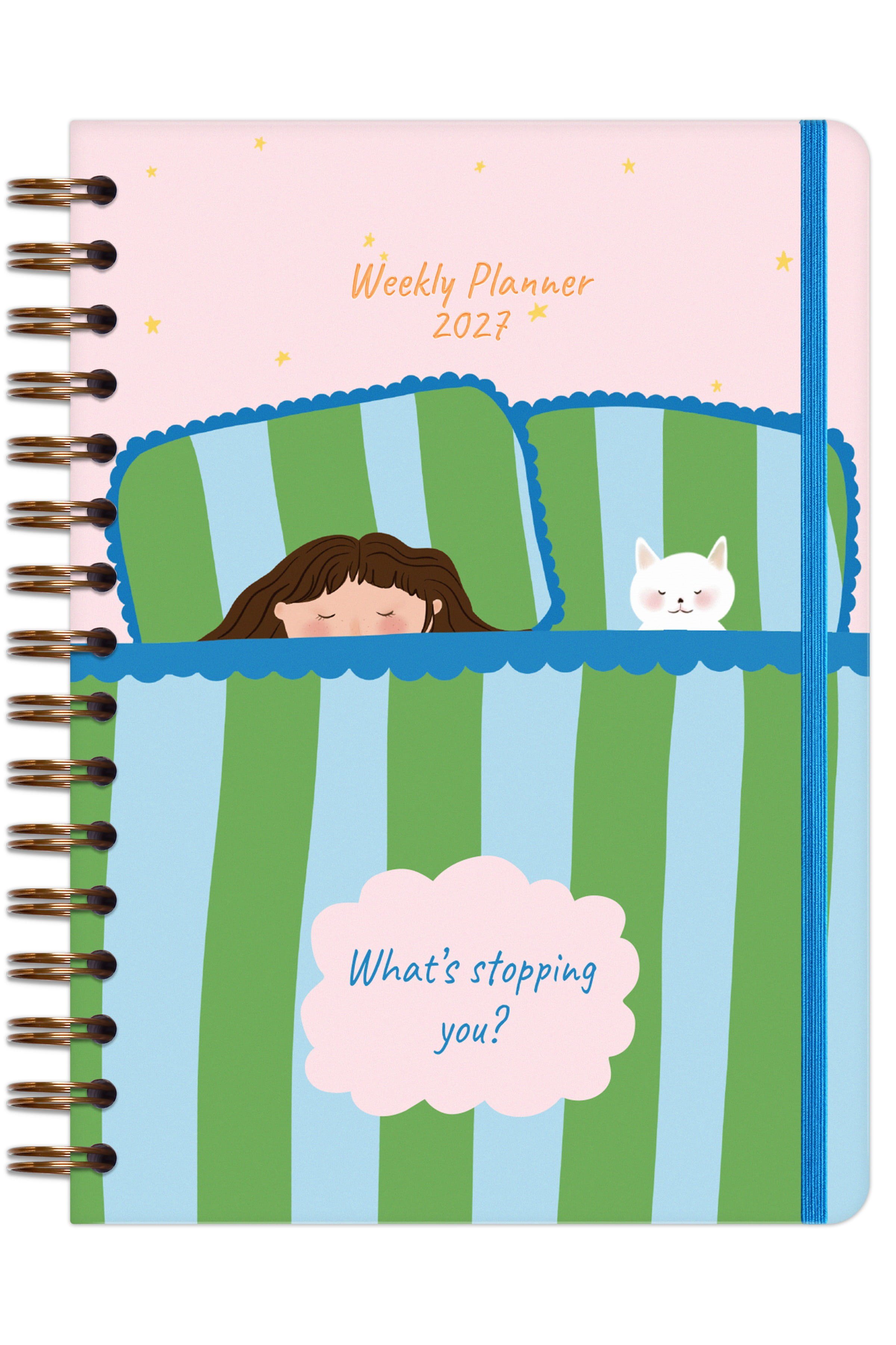 Matt Notebook 2027 Yılı A5 Haftalık Ajanda Spiralli 15x21 cm - 12 Aylık - Motivasyon Sayfalı