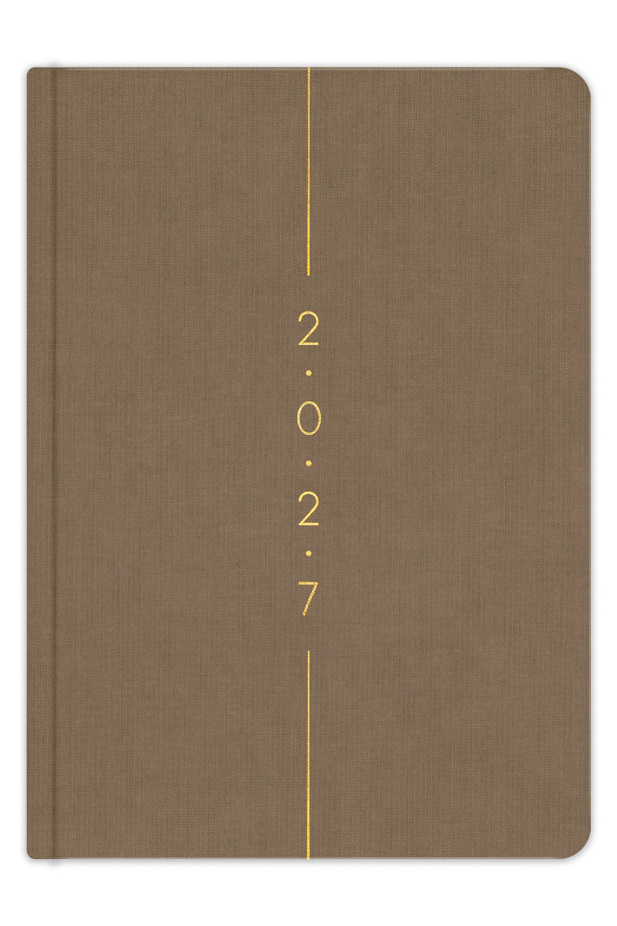 Matt Notebook 2027 Yılı A5 Keten Haftalık Ajanda 15x21 cm - 12 Aylık Sütlü Kahve
